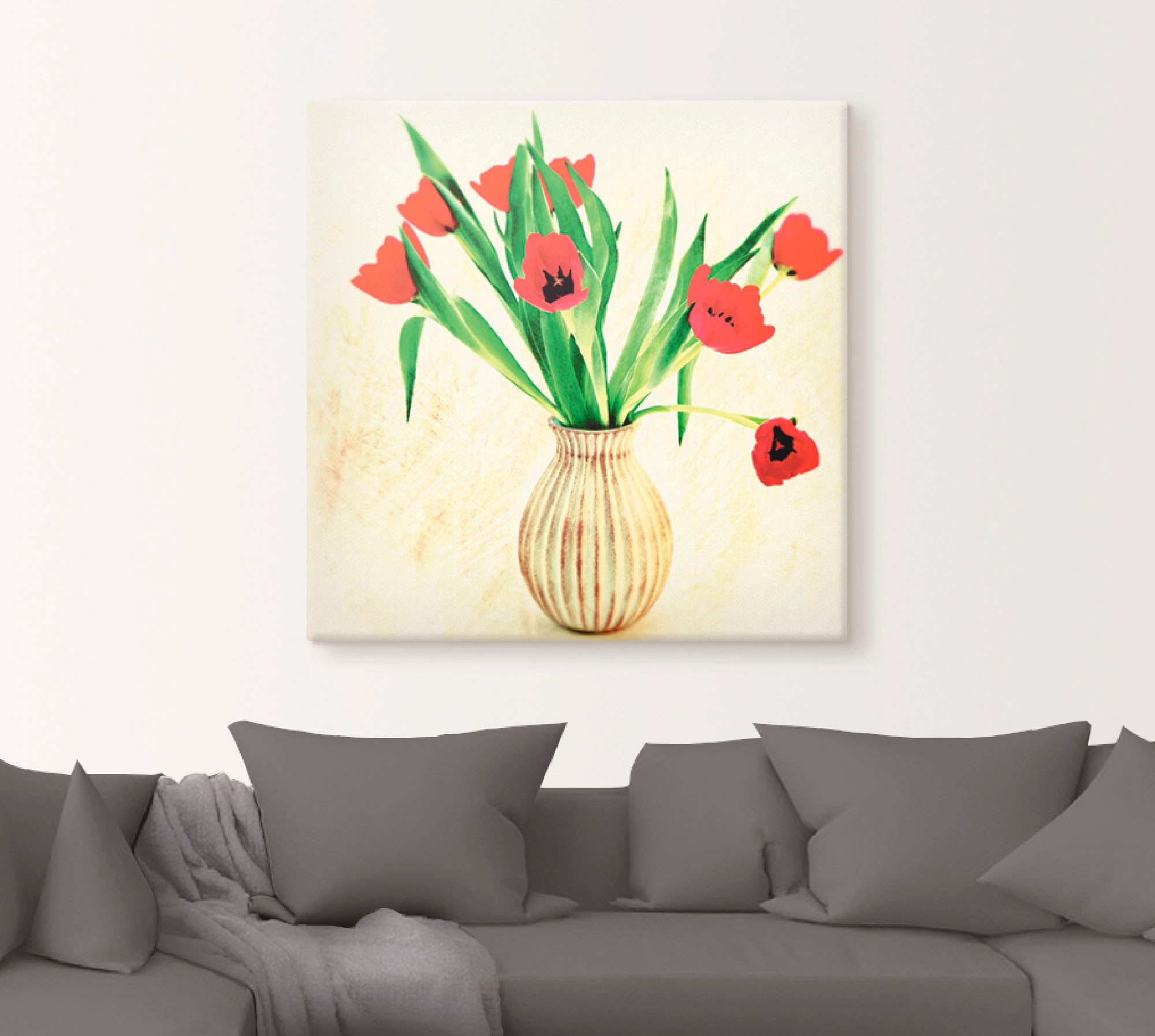 Artland Leinwandbild »Rote Tulpen«, Blumen, (1 St.), auf Keilrahmen gespannt