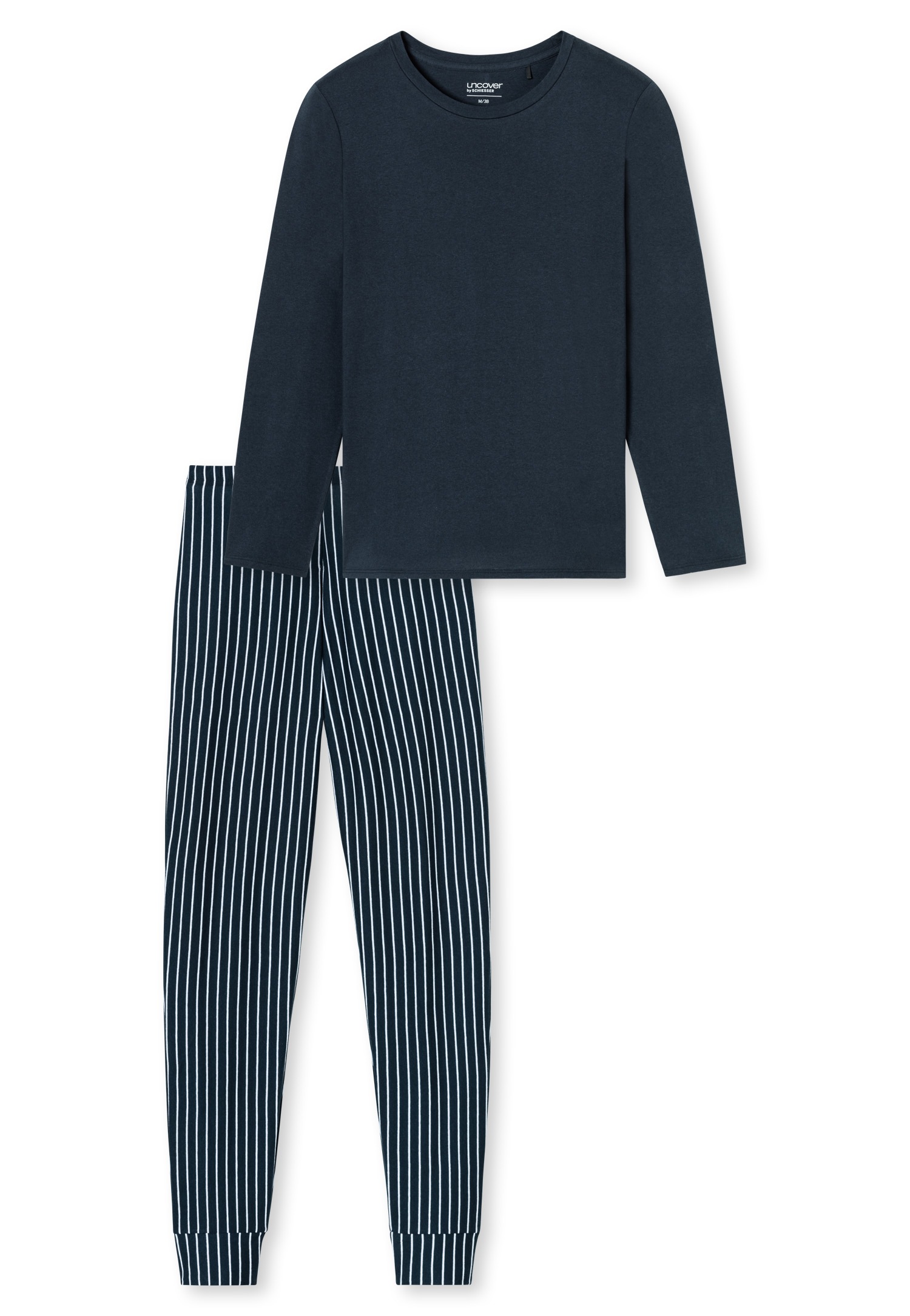 uncover by SCHIESSER Pyjama »Uncover Nightwear« 2 col rond, manches longues, qualité jersey simple