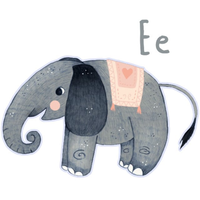 Wall-Art Wandtattoo »Grauer Elefant Buchstabe E«, (1 St.) bequem kaufen