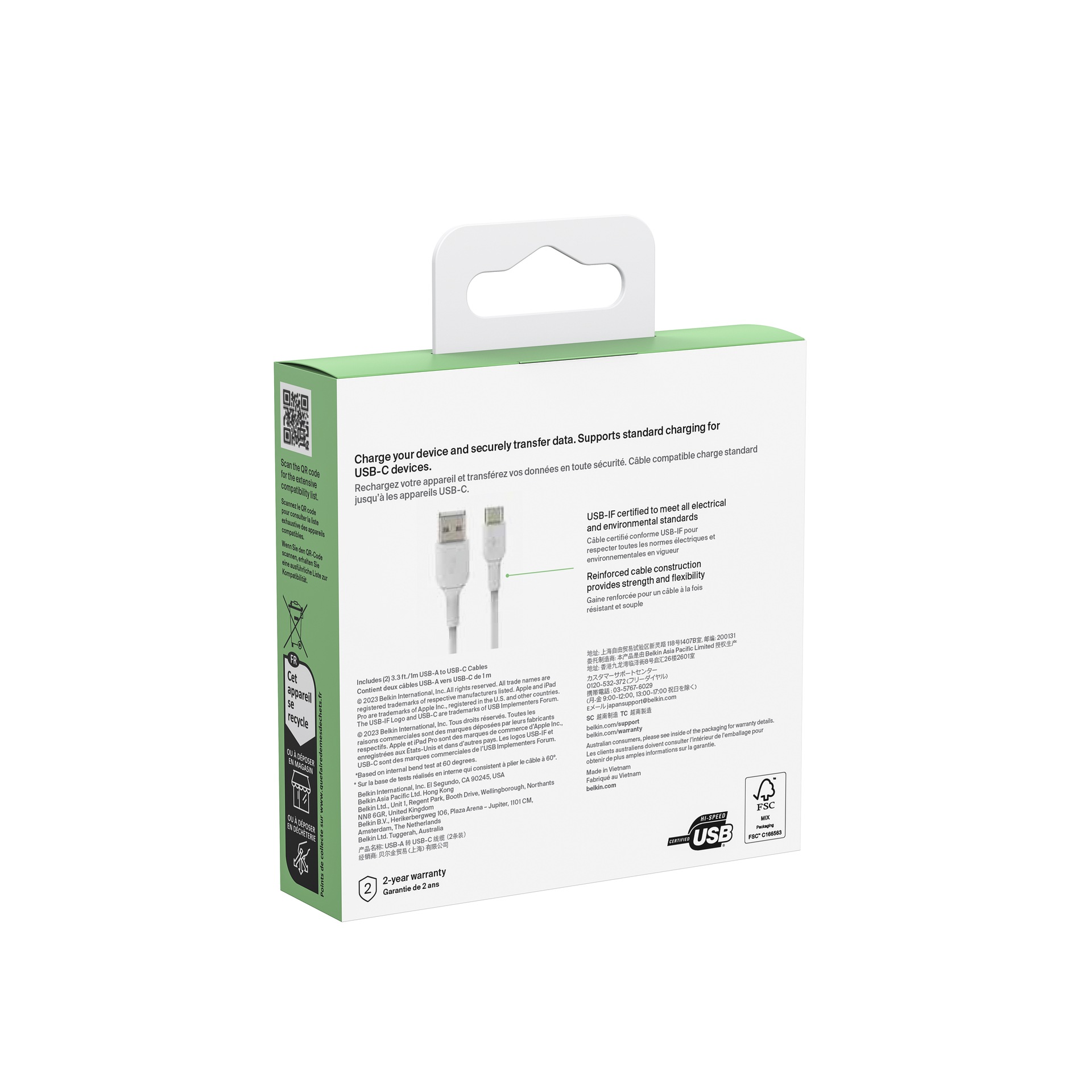 Belkin USB-Kabel »BoostCharge USB-A zu USB-C PVC-Kabel 1m«, USB Typ A-USB Typ C, 100 cm