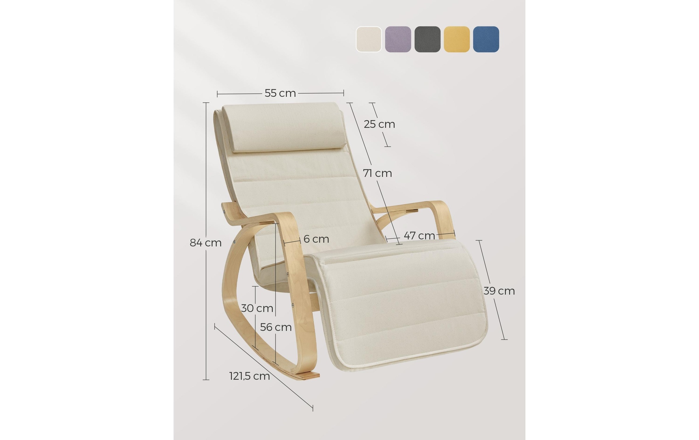 SONGMICS Stuhl »91 cm x 115 cm, Beige« ()