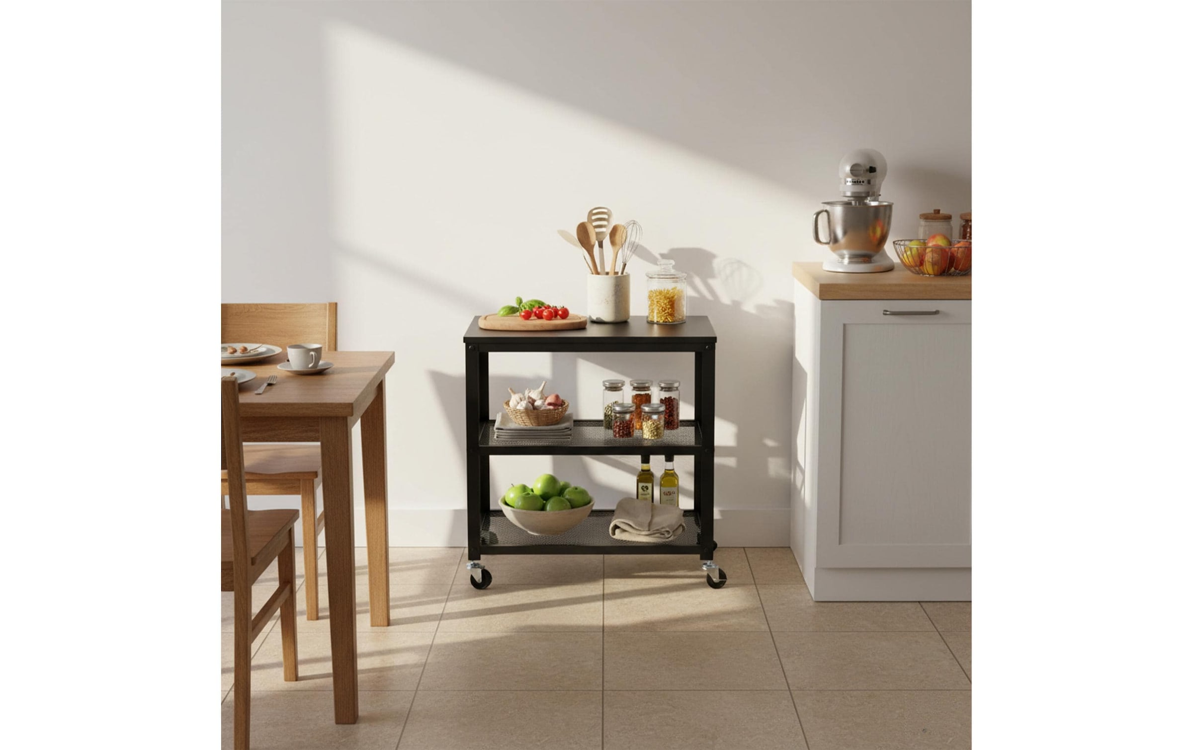 relaxdays Küchenwagen »61 x 60 x 40 cm«