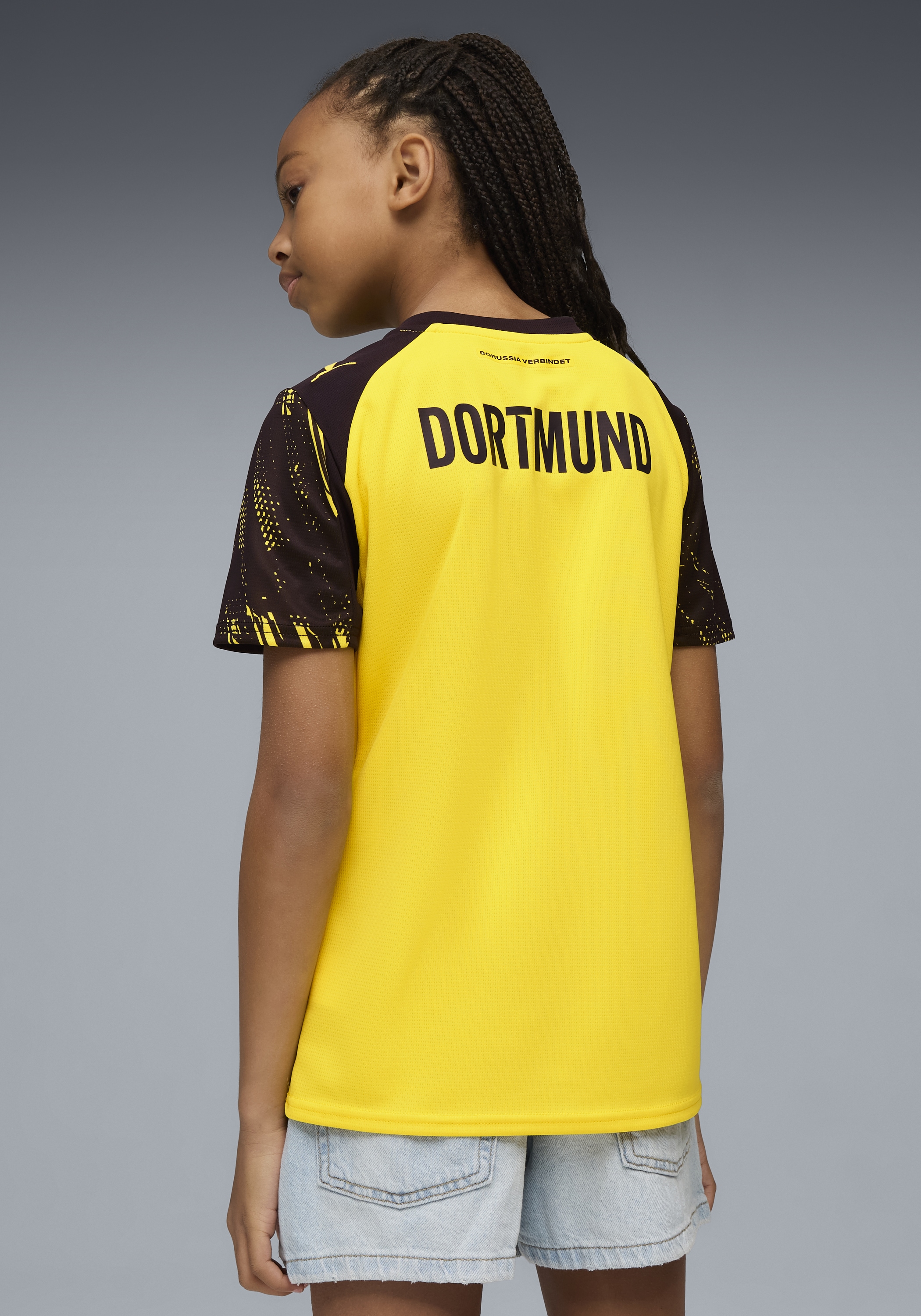 PUMA Fussballtrikot »BVB HOME JERSEY REPLICA JR WITH SPONSOR« Regular Fit, sportlicher Stil, ohne Kapuze, für Jugendliche