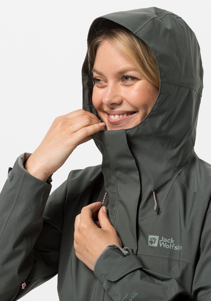 Jack Wolfskin Outdoorjacke »KAMMWEG 2L JKT W« mit Kapuze