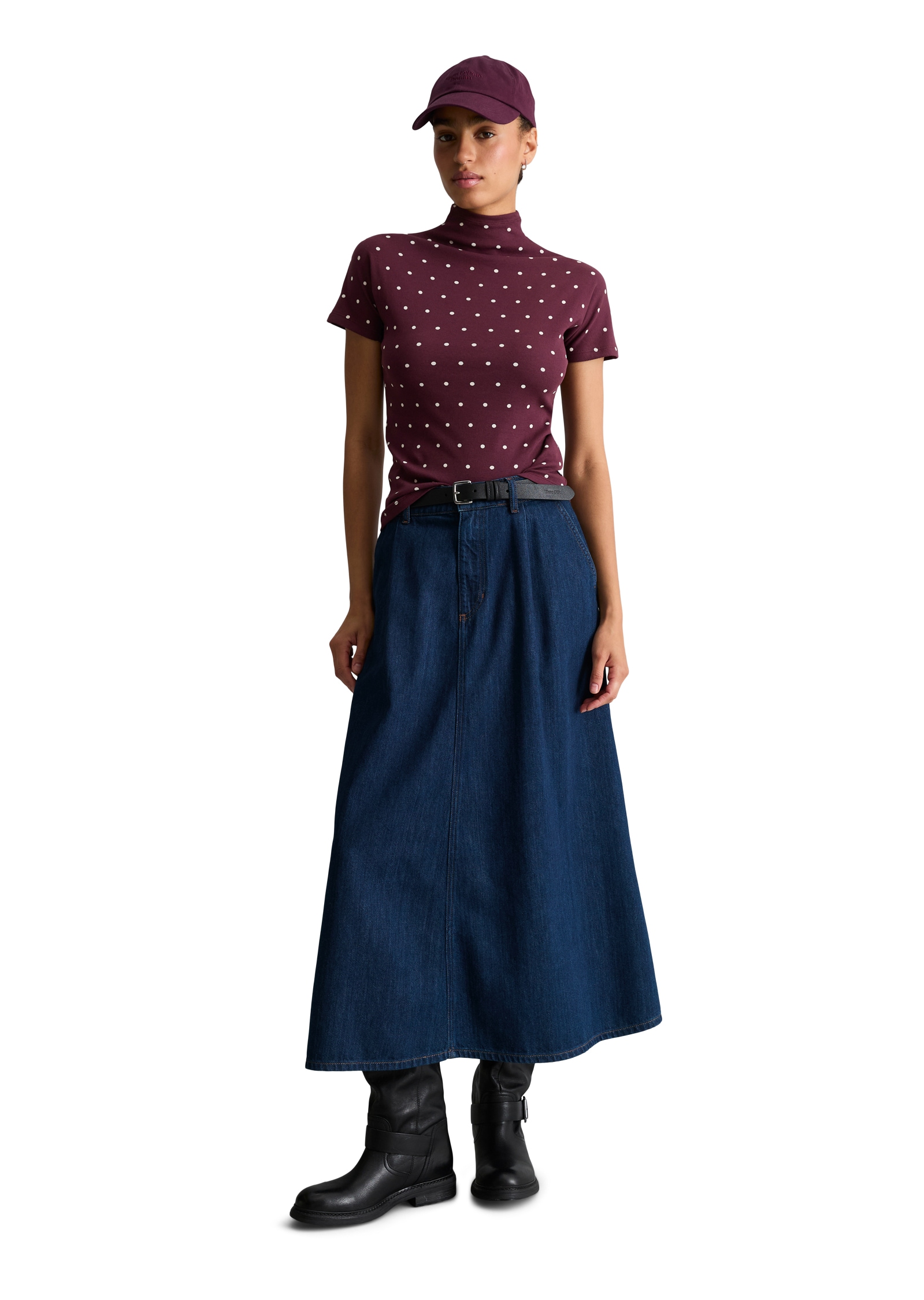 Marc O'Polo DENIM T-shirt Top en jersey côtelé slim en jersey stretch