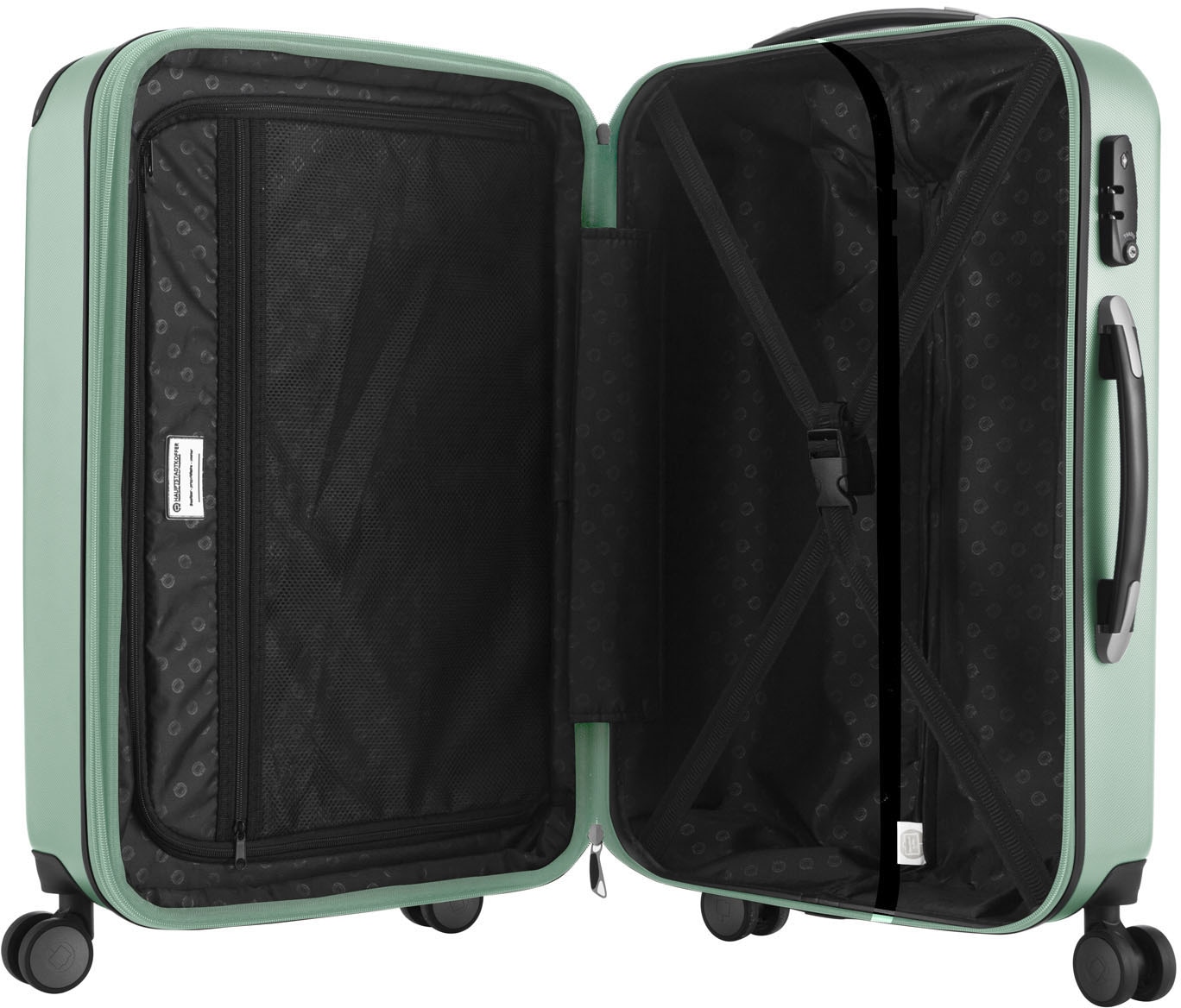 Hauptstadtkoffer Hartschalen-Trolley »Spree, 55 cm, mint«, 4 Rollen, Hartschalen-Koffer Handgepäck-Koffer TSA Schloss Volumenerweiterung