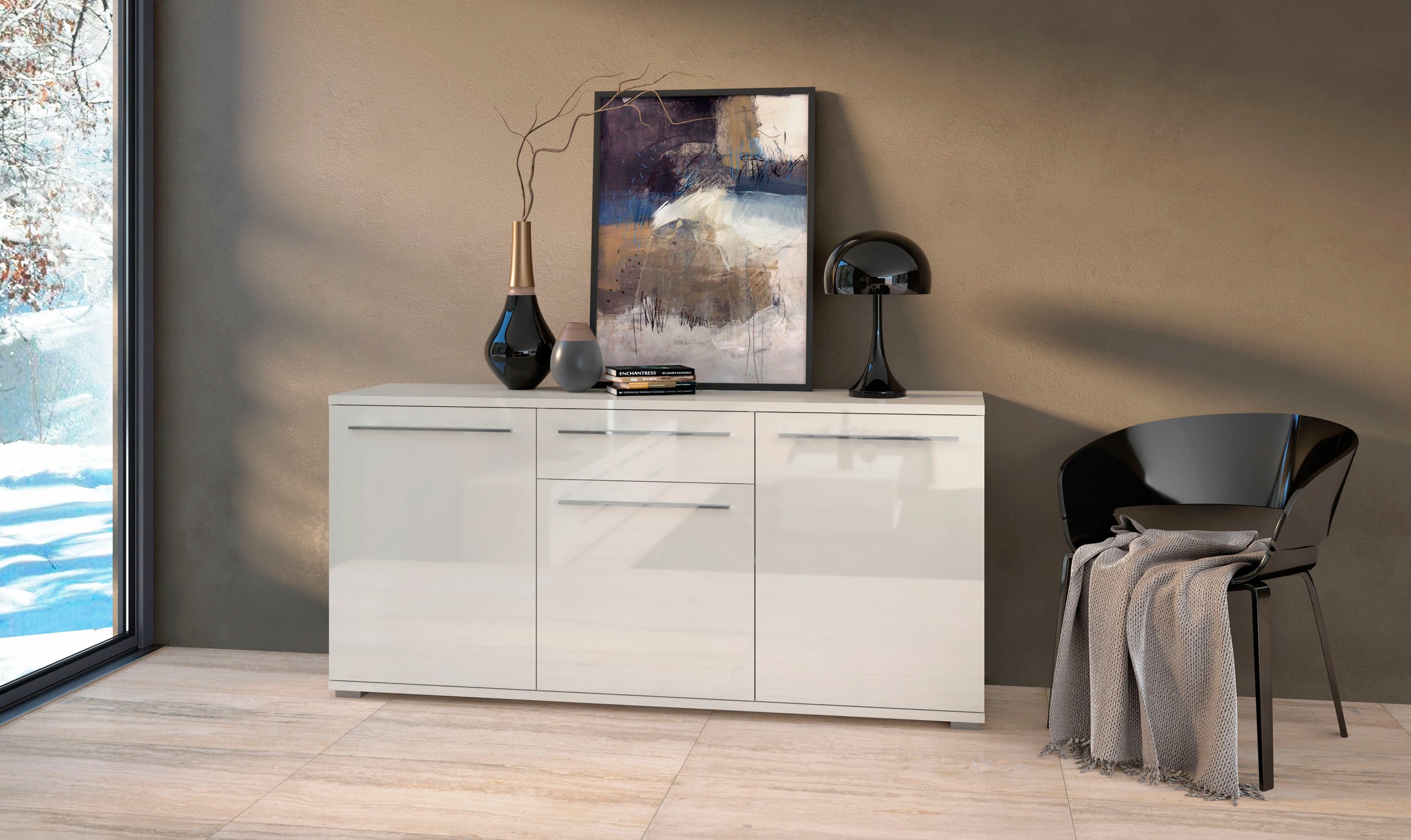 Image of GOODproduct Kommode "Piano" (H/B/T): 84,6/150/45,2cm, UV lackiert, Soft-Close Funktion