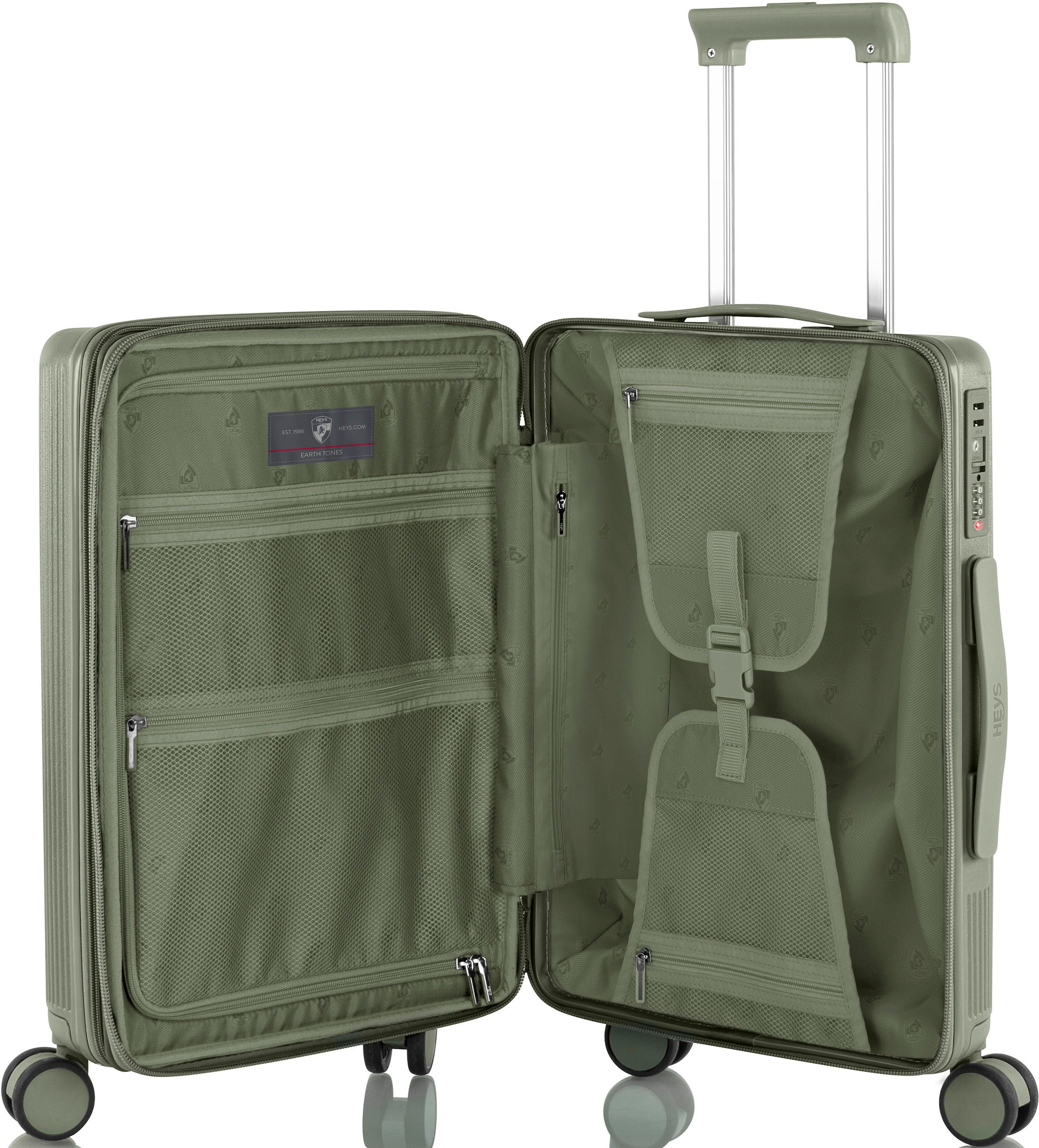 Heys Trolley à coque dure »Earthtone, verschiedene Grössen und Farben« 43 litre 4 Rollen Heys  Reisegepäck TSA Schloss Volumenerweiterung