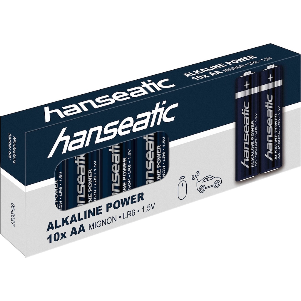 Hanseatic Batterie »40er Pack Alkaline Power, AA Mignon«, LR06, (Packung, 40 St.)