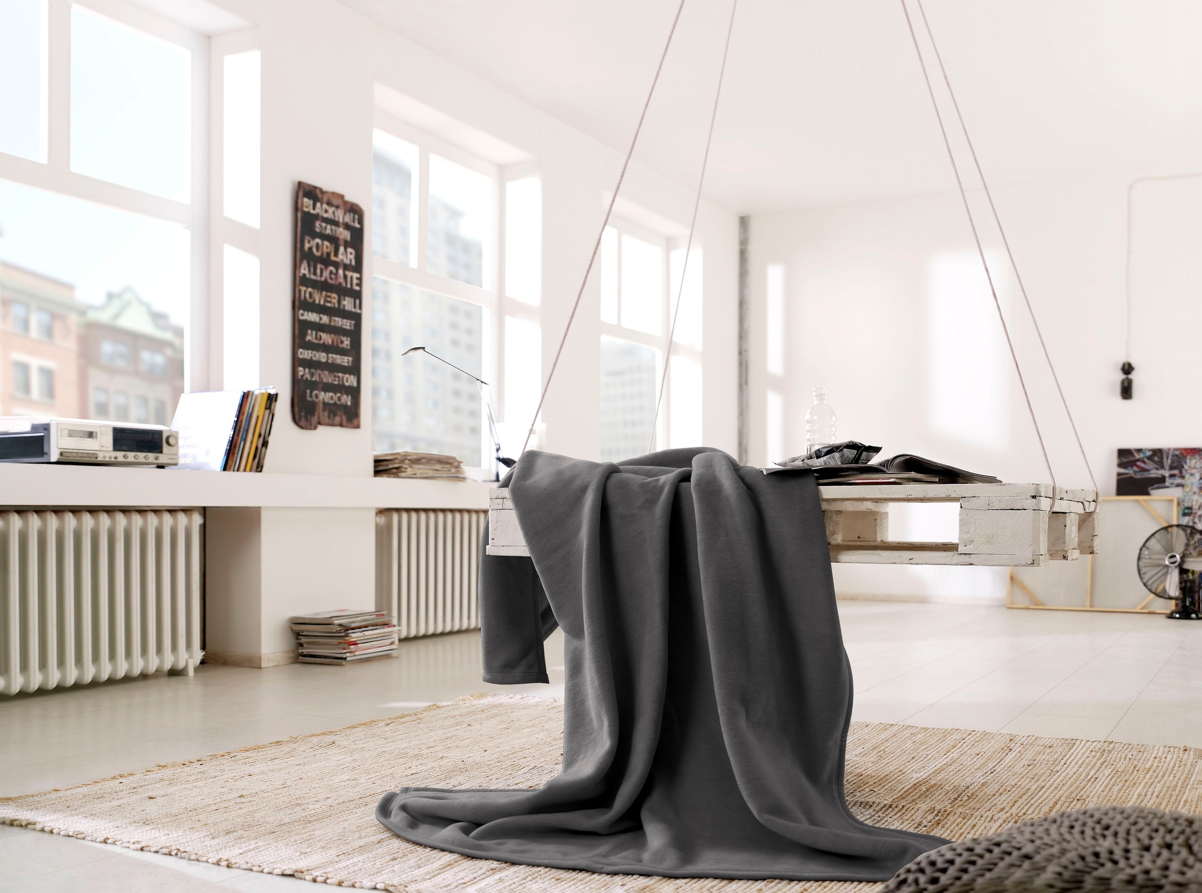 Biederlack Wohndecke "Unicolour" in vielen Farben, Kuscheldecke