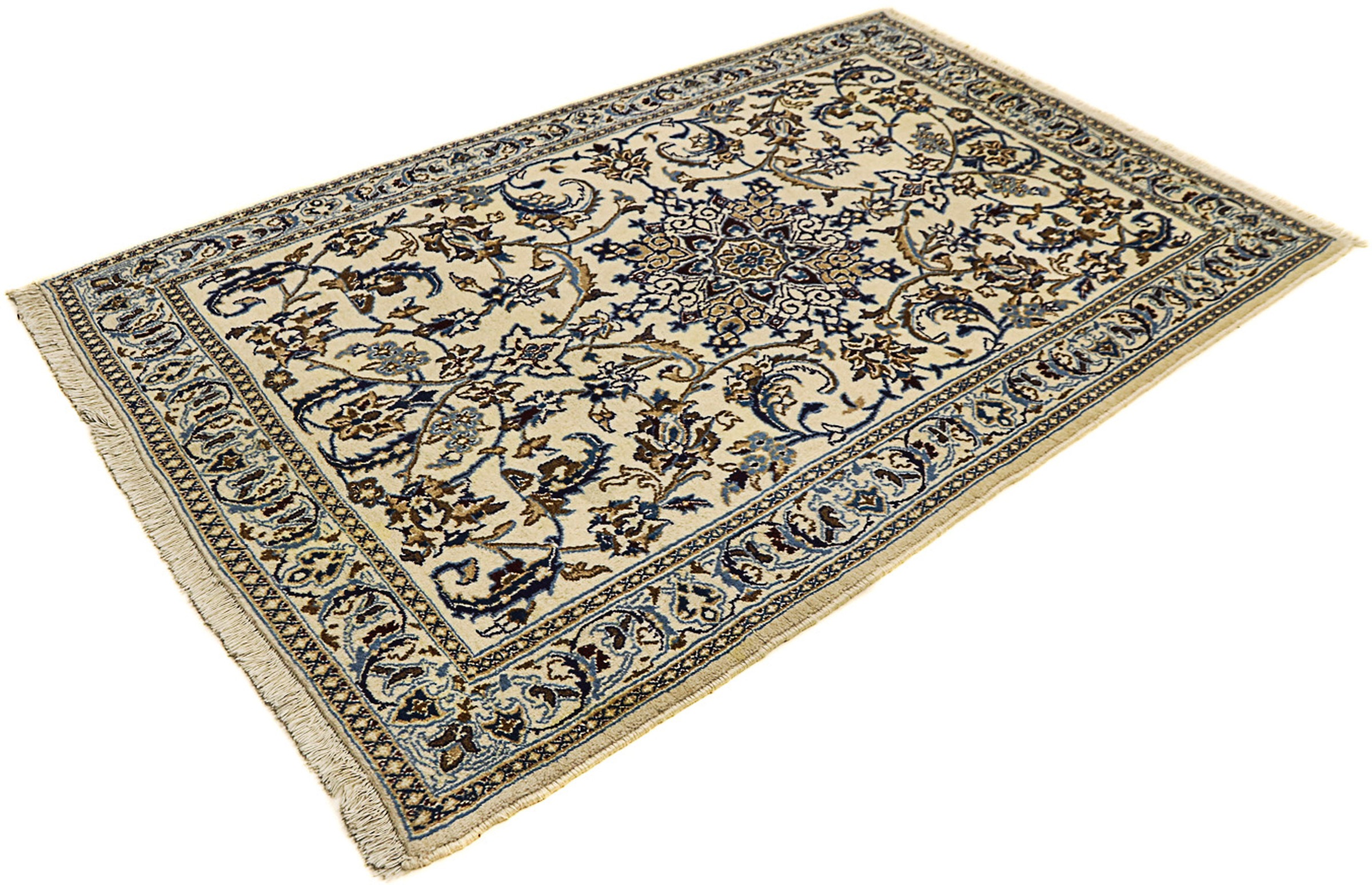 Image of morgenland Orientteppich »Perser - Nain - 200 x 125 cm - beige«, rechteckig, 12 mm Höhe, Wohnzimmer, Handgeknüpft, Einzelstück mit Zertifikat bei Ackermann Versand Schweiz