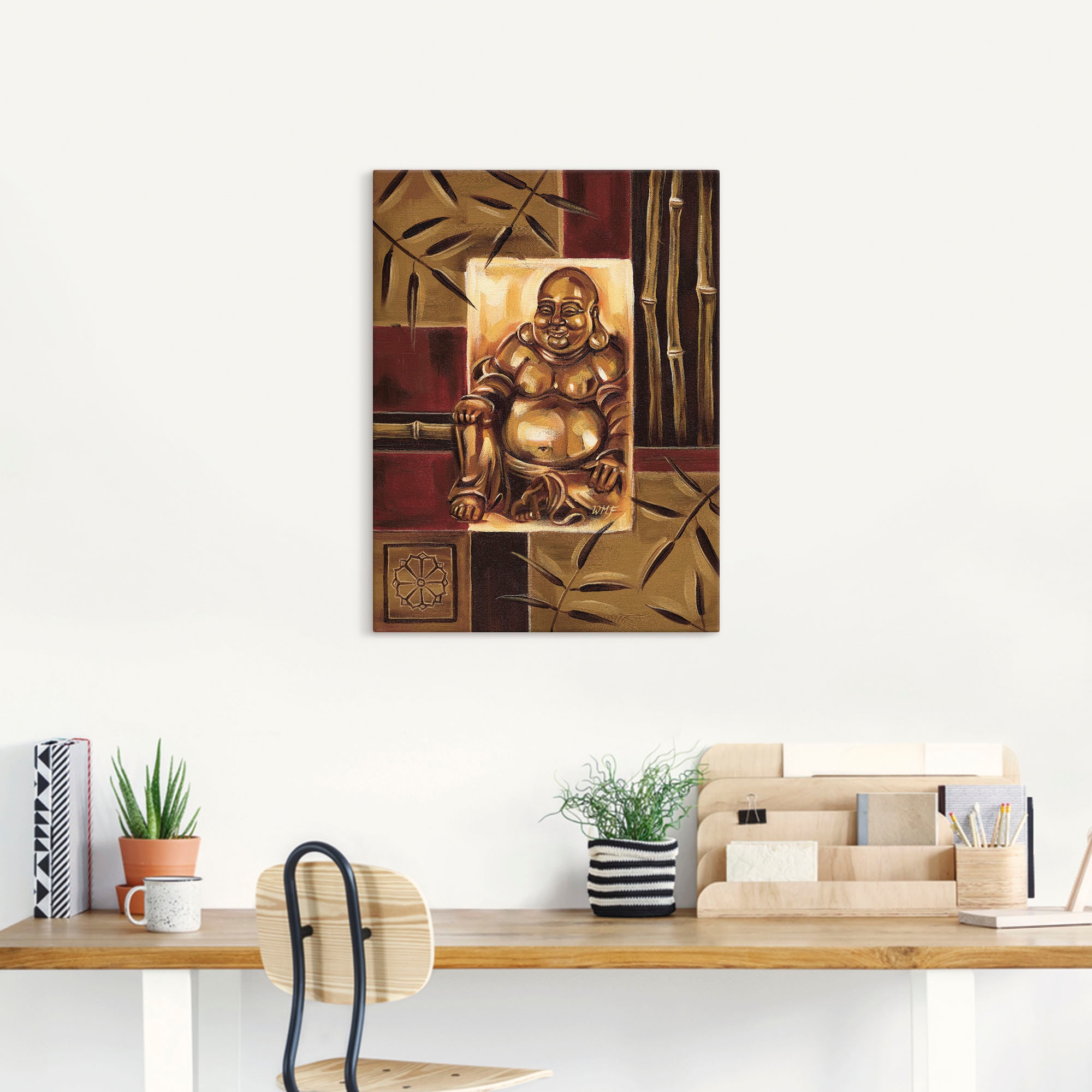 Artland Wandbild »Lachender Buddha«, Religion, (1 St.), als Leinwandbild, Poster in verschied. Grössen