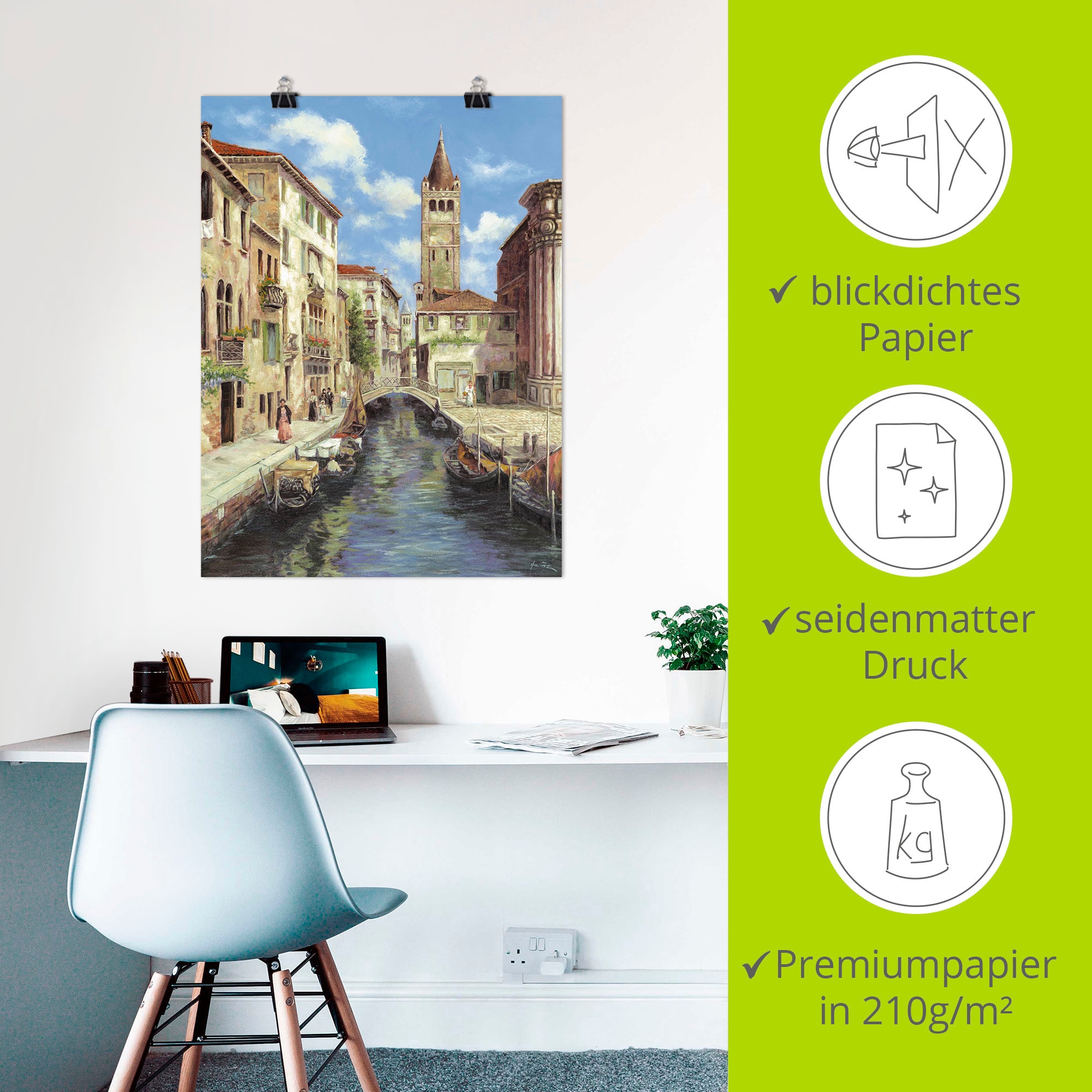 Artland Fresque murale »Venedig« 1 cuis tlg. als Leinwandbild, Poster in verschied. Grössen