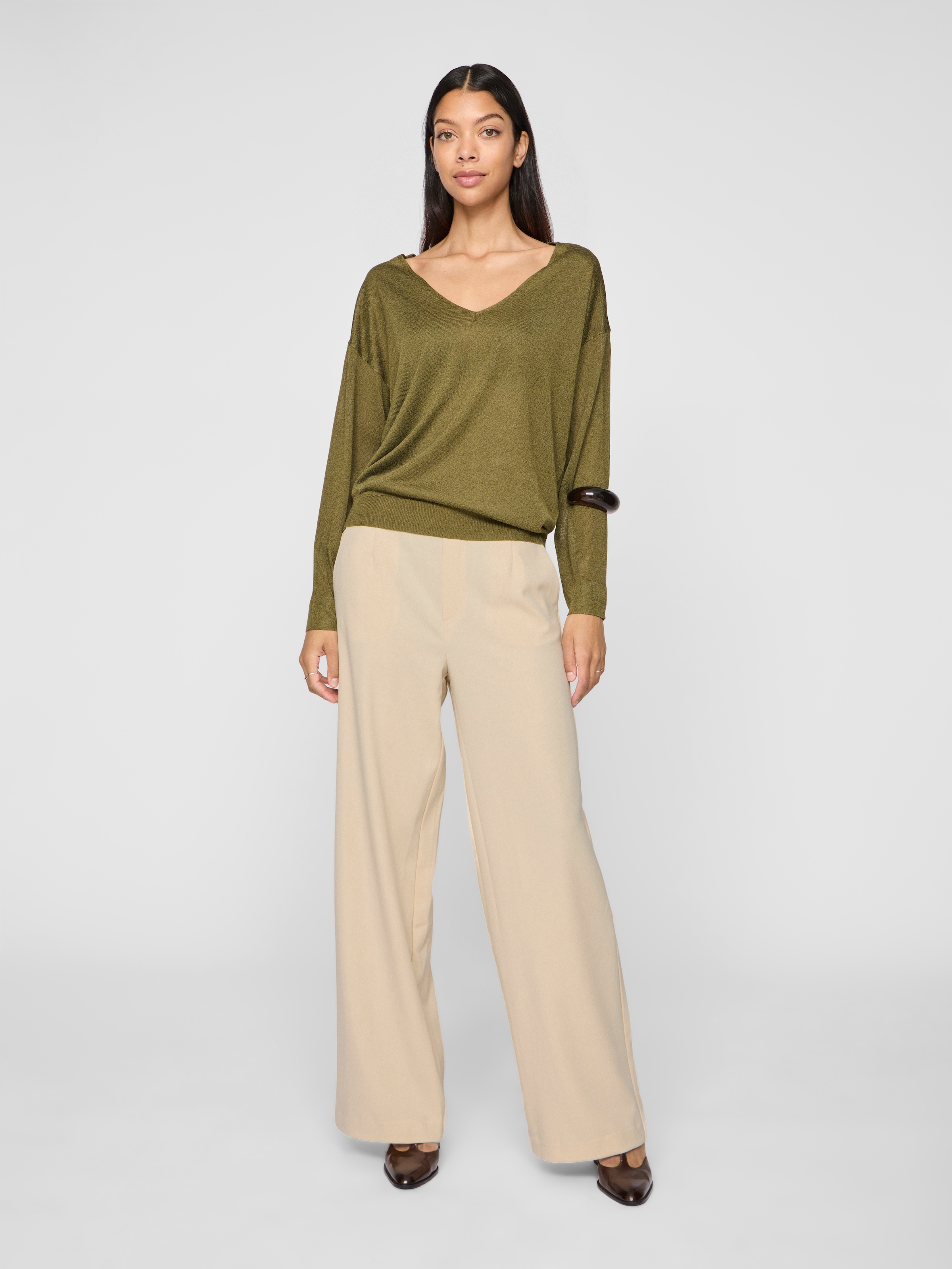 Vila Pantalon de costume »VIVARONE HW WIDE PANT - NOOS«  Materialmix, slim fit
