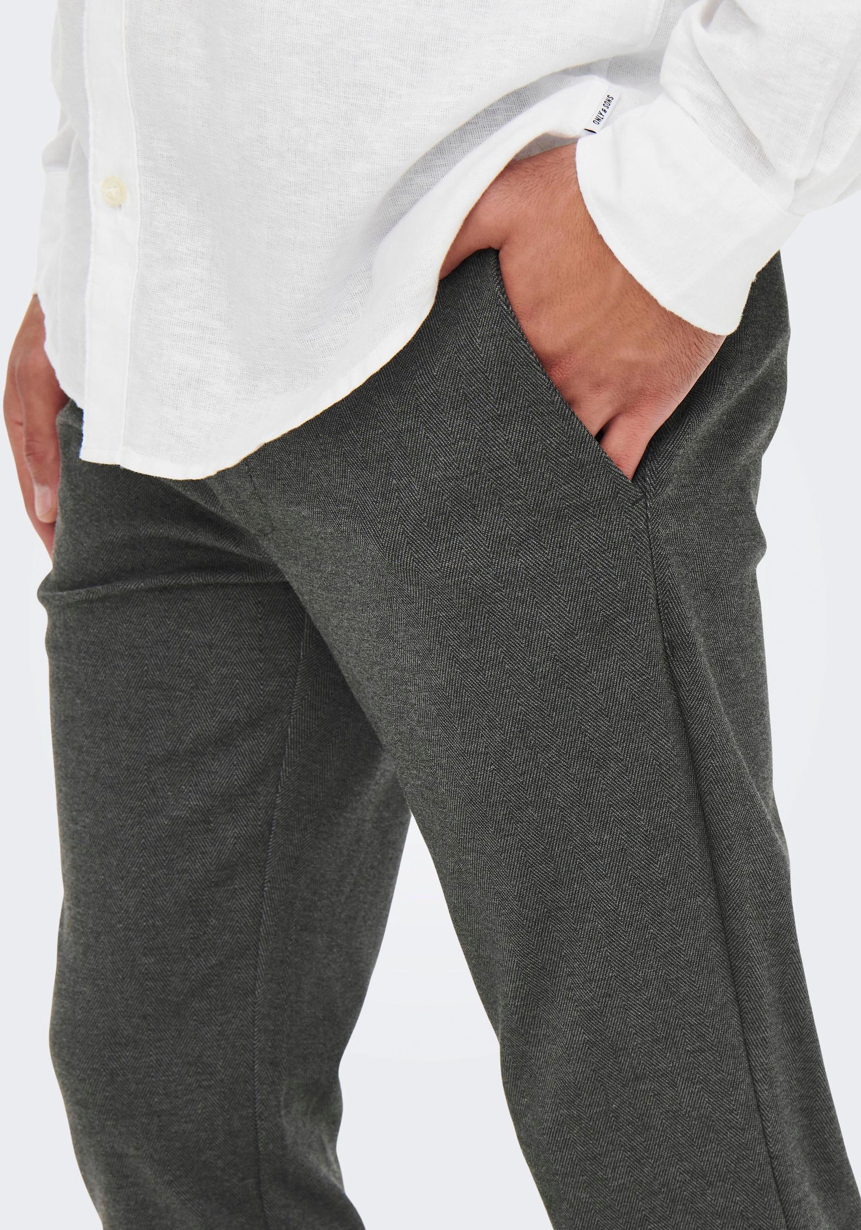ONLY & SONS Pantalon en tissu  avec léger motif structuré