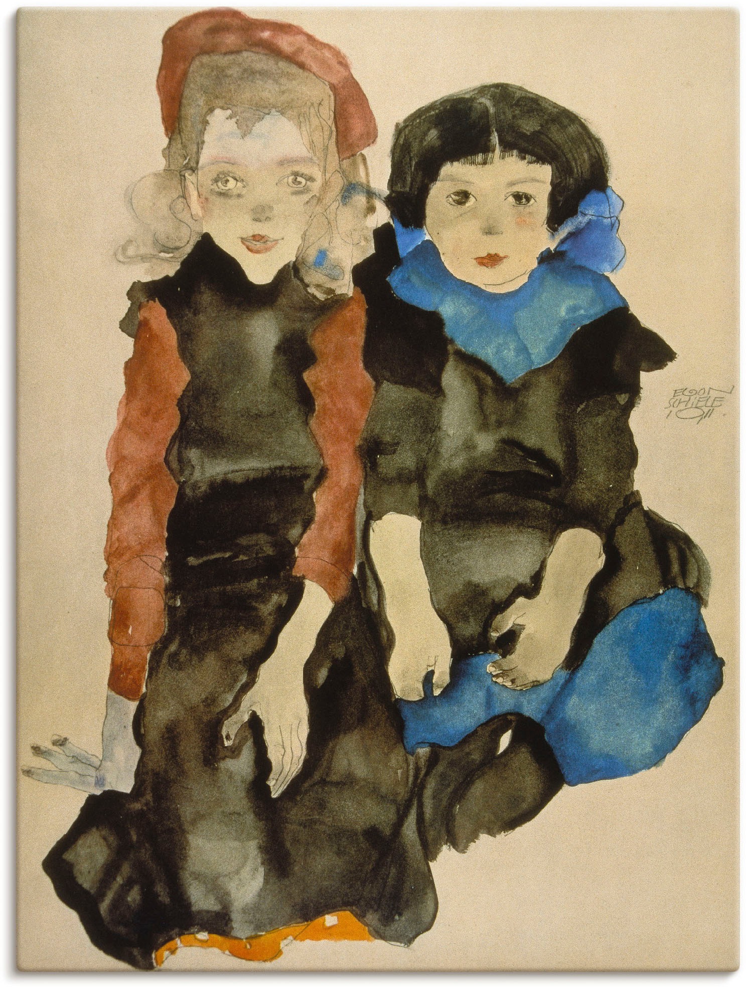 Image of Artland Wandbild »Zwei kleine Mädchen. 1911«, Kind, (1 St.), in vielen Grössen & Produktarten - Alubild / Outdoorbild für den Aussenbereich, Leinwandbild, Poster, Wandaufkleber / Wandtattoo auch für Badezimmer geeignet bei Ackermann Versand Schweiz