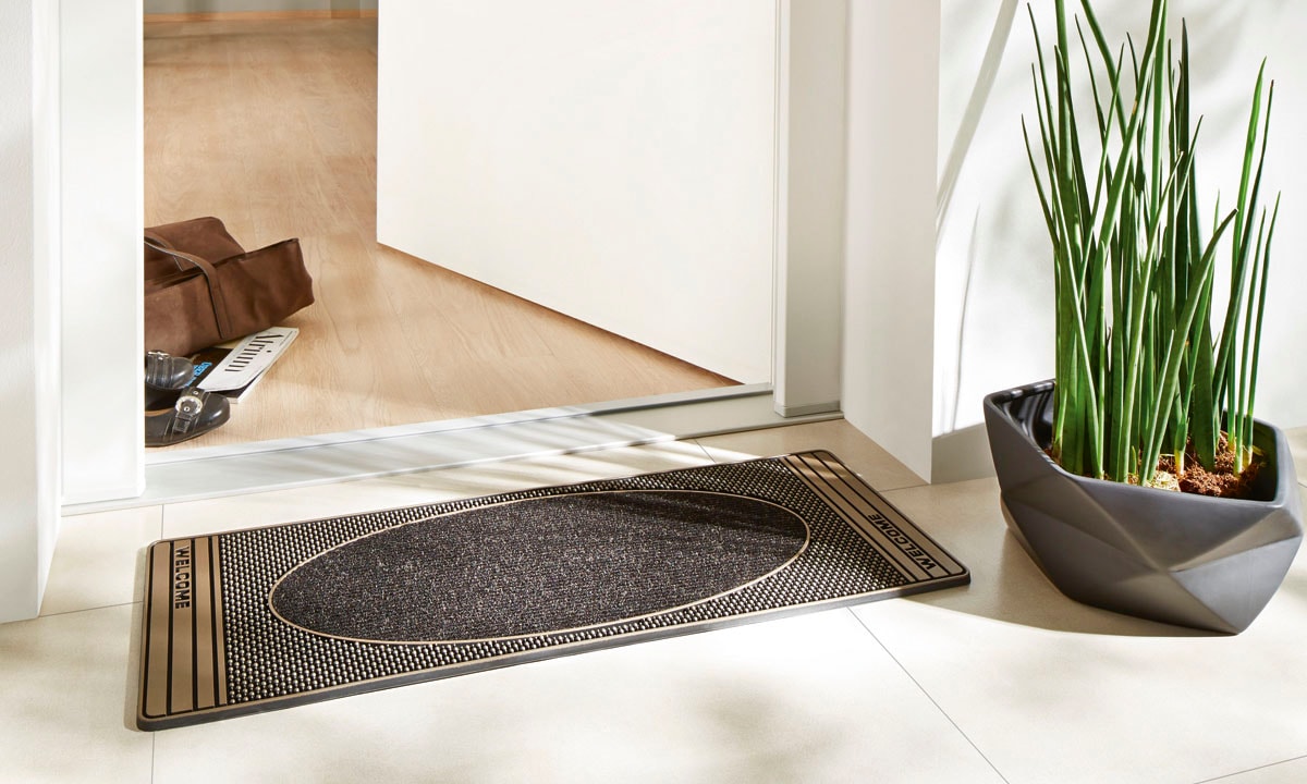 Home2Fashion Fussmatte »CenterClean«, rechteckig, 8 mm Höhe, schmale Schmutzfangmatte, strapazierfähig, In- und Outdoor geeignet