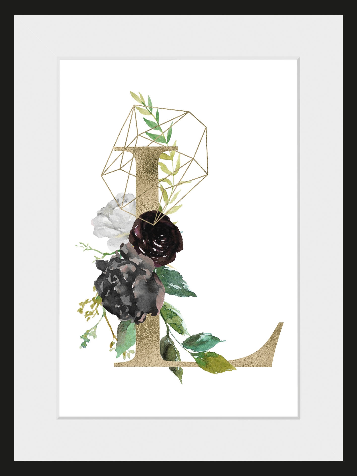 queence Bild »L« Buchstaben | L | Pflanzen | Pflanzenbilder 1 Stk. tlg. HD Premium Poster-Druck inkl. Holzrahmen