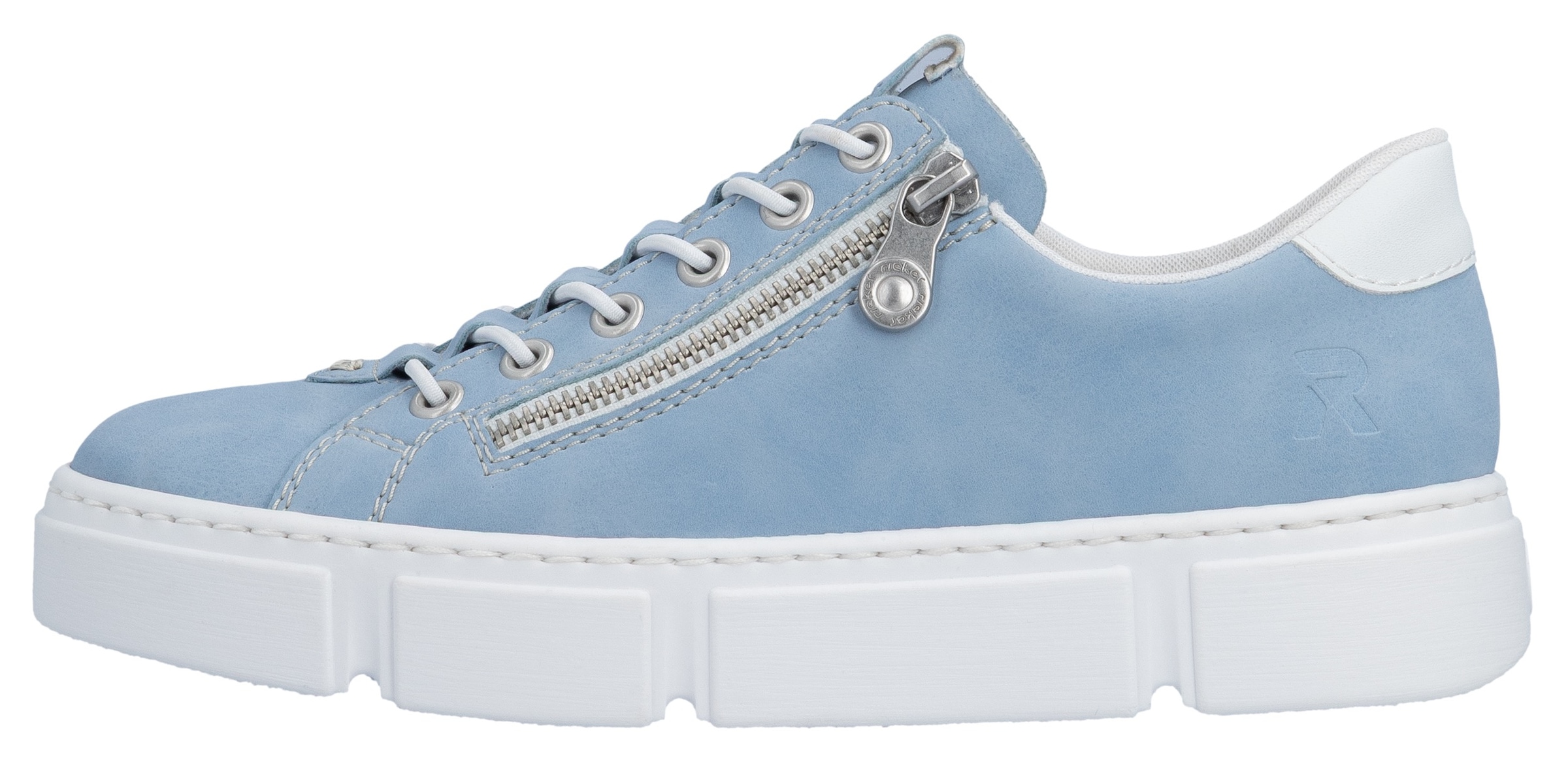 Rieker Slip-On Sneaker  mit Reissverschluss aussen, Freizeitschuh, Halbschuh, Schlupfschuh
