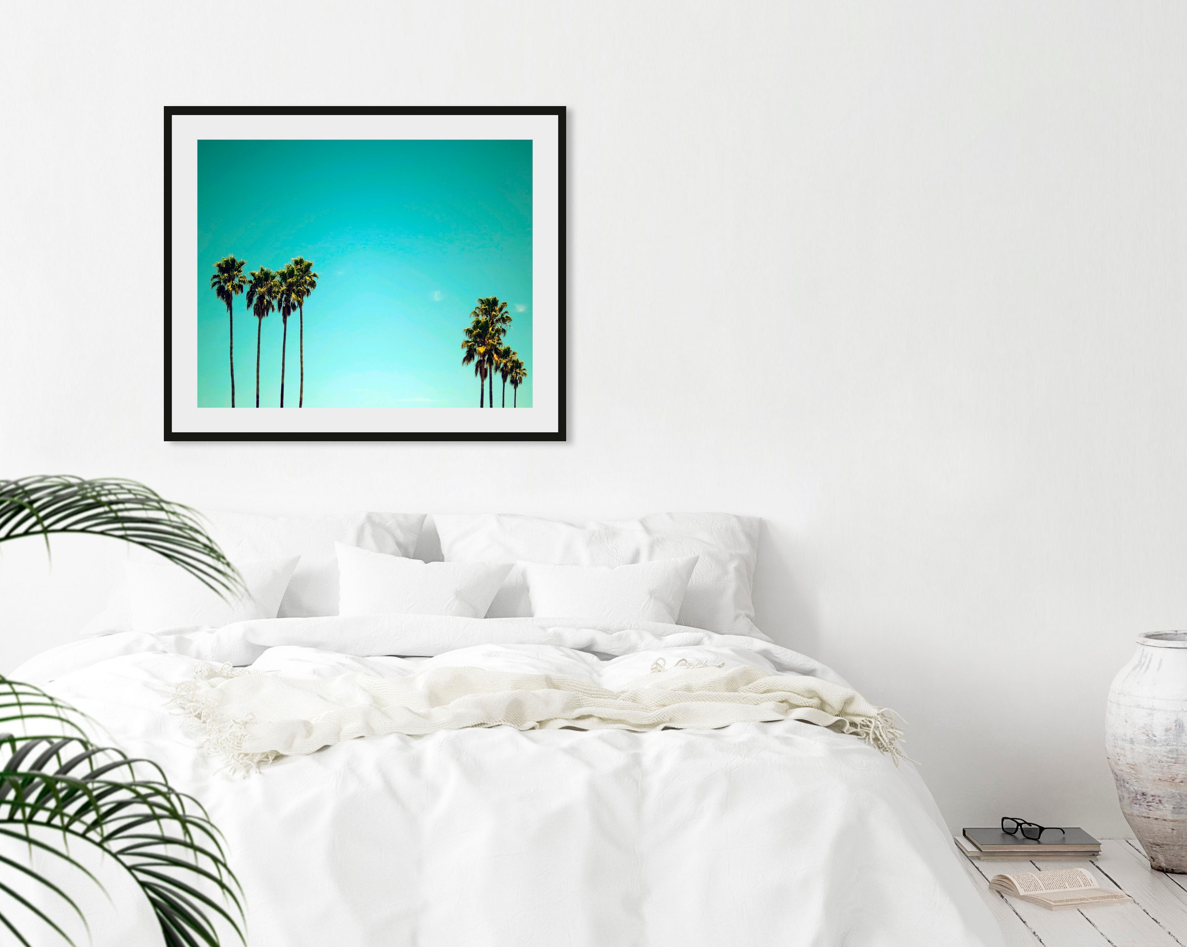 Image of queence Bild "Palma De Mallorca" Foto Himmel Palmen 1 Stk. tlg. HD Premium Poster-Druck inkl. Holzrahmen
