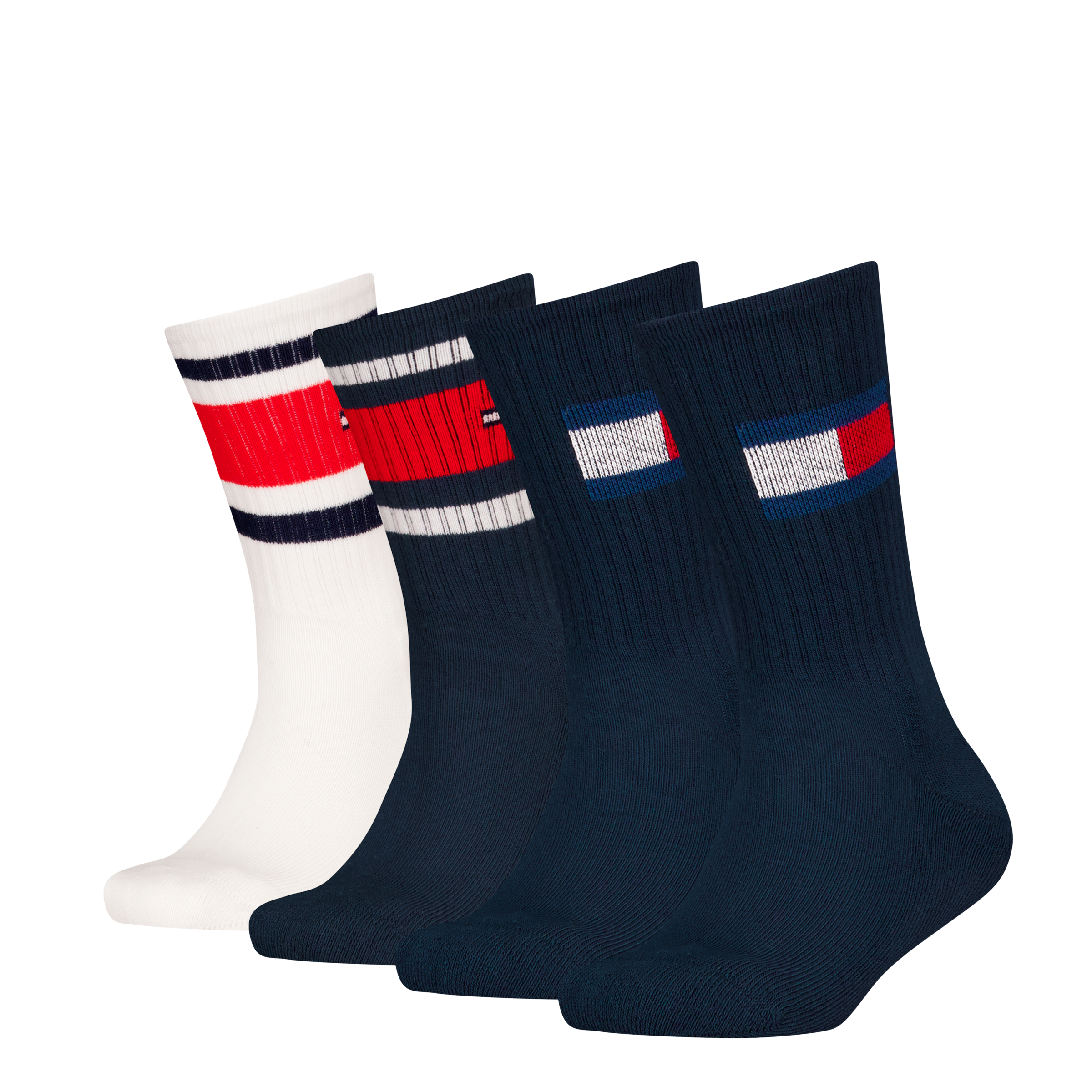 Tommy Hilfiger Chaussettes »TH KIDS SOCK 4P FLAG & SPORT STRIPE ECOM« 4 Paar,  mit verstärkten Fersenbereichen