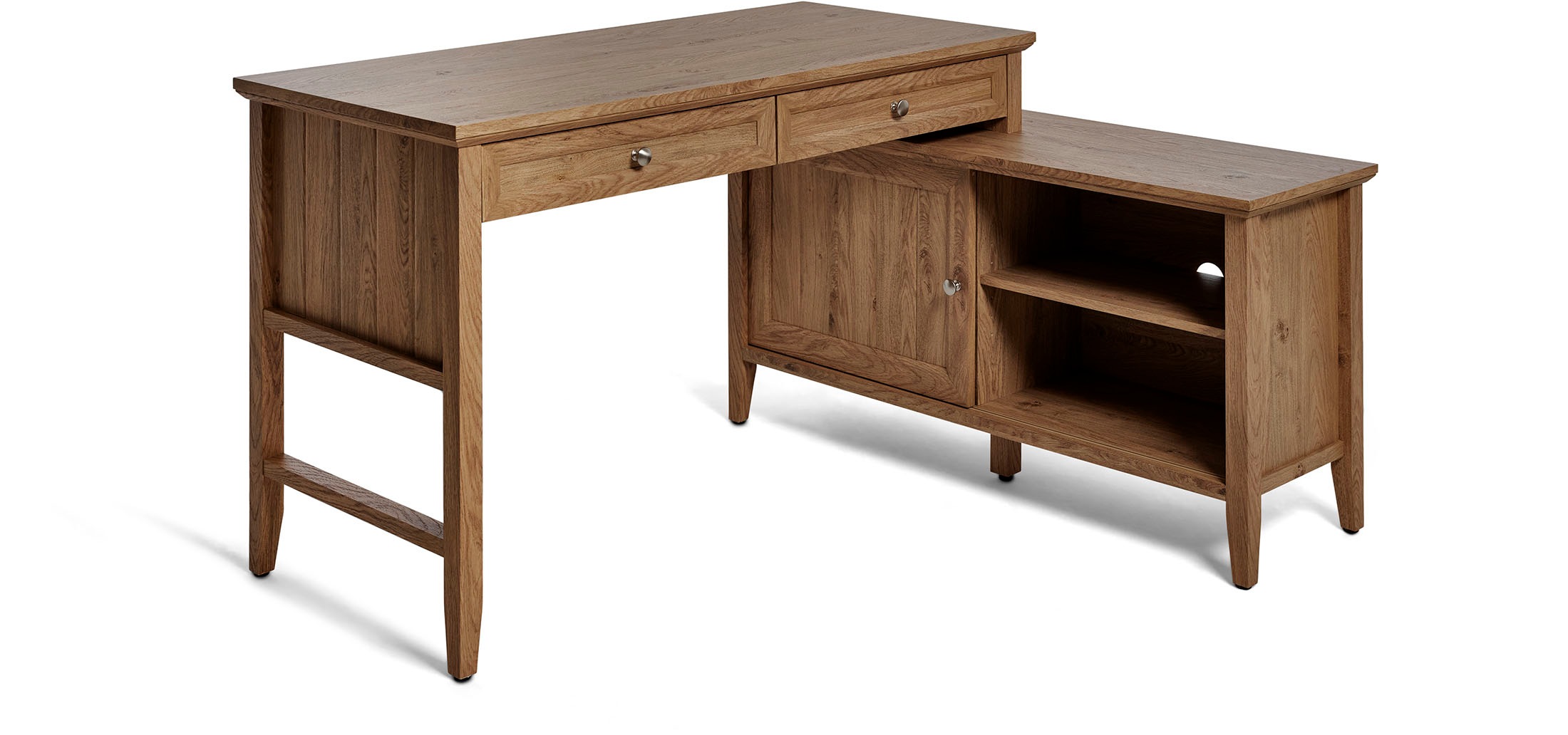 Jahnke Bureau d'angle »CLASSIC C 145 E« montage réversible, avec porte coulissante, dimensions 144,9 x 120 cm
