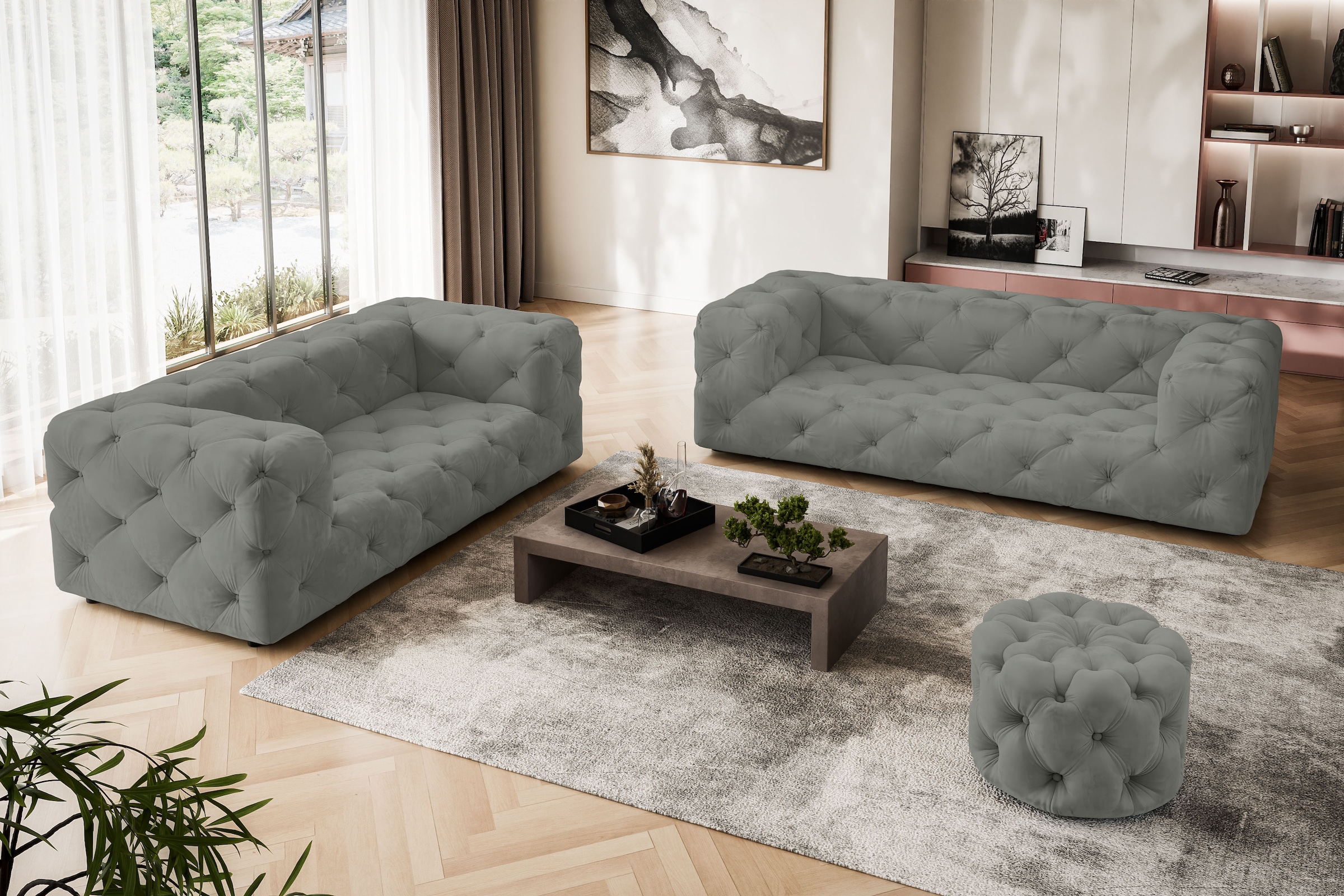 Home affaire 3-Sitzer »FOLLINA« 3-Sitzer Sofa mit klassischer Chesterfield-Knopfheftung