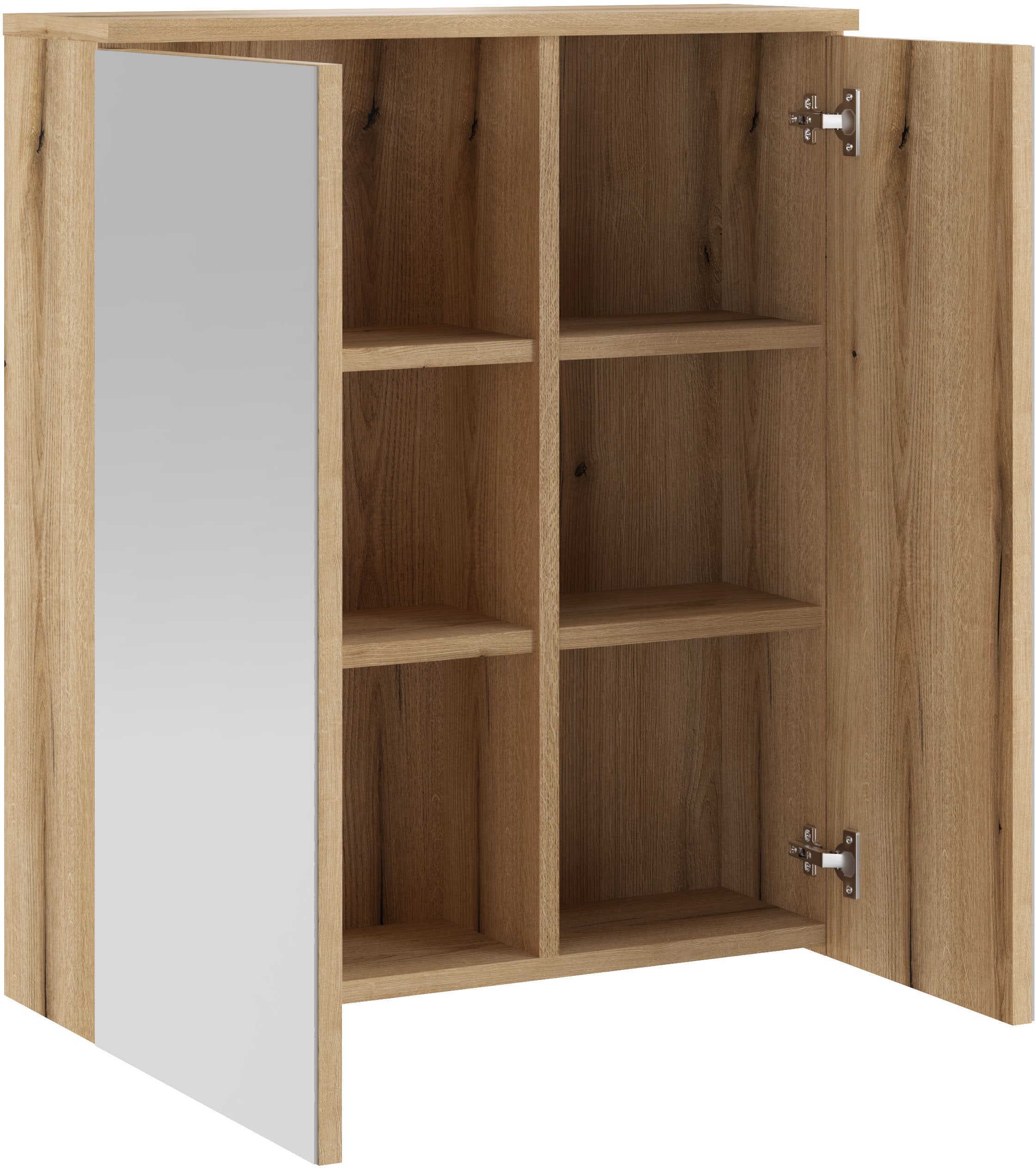 INOSIGN Badspiegel »Oslo, Spiegelschrank in Eiche Evoke, Spiegel im skandinavischen Design« Aufbewahrungsschrank mit 2 Spiegeltüren, wahlweise mit LED