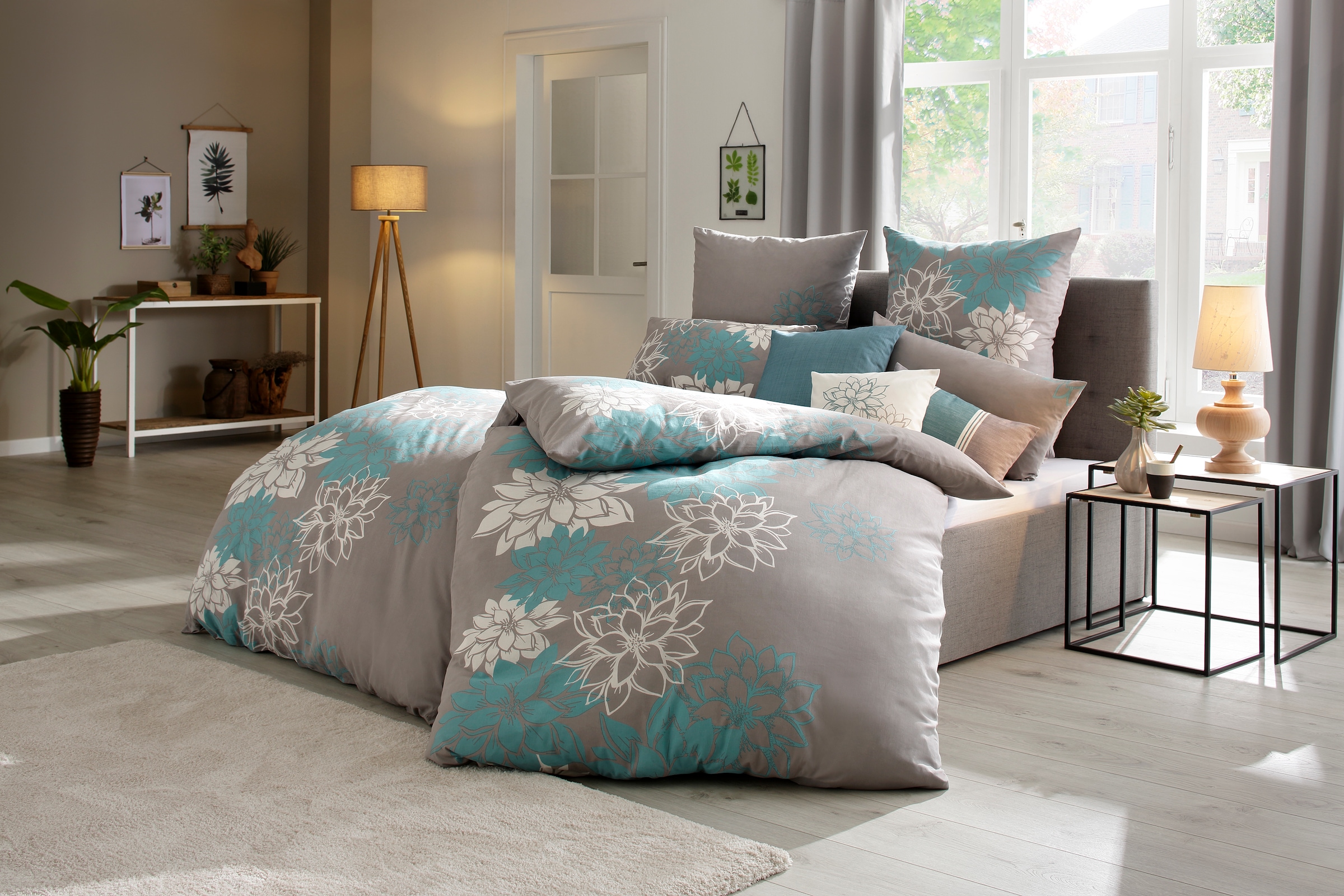 GOODproduct Linge de lit »Susan in Gr. 135x200 oder 155x220 cm« 2 in verschiedenen Qualitäten, romantische Bettwäsche mit Blumen