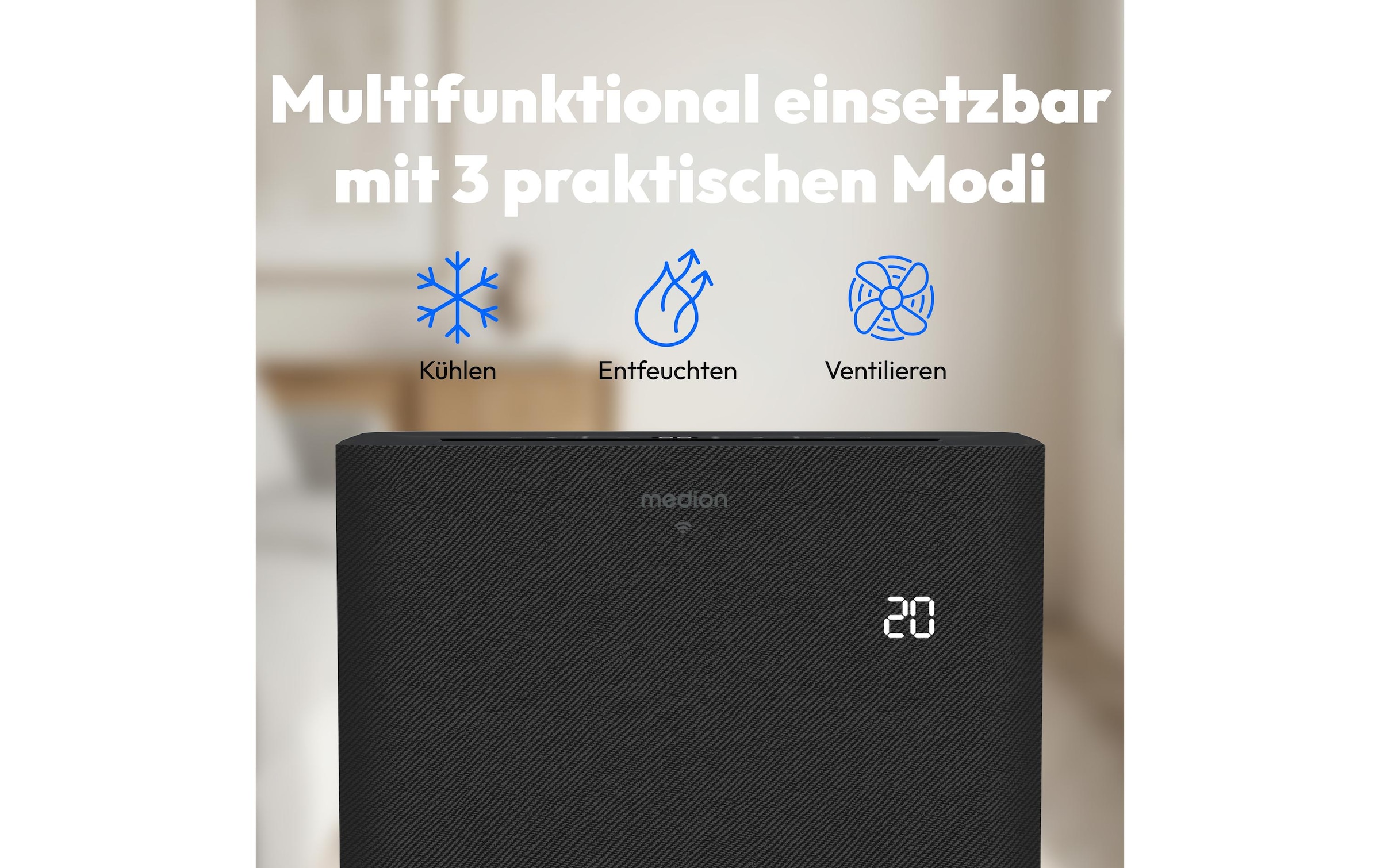 Medion® Klimagerät »P1202 (MD 100134) 390 m³« Smarte mobile Klimaanlage mit App-Steuerung