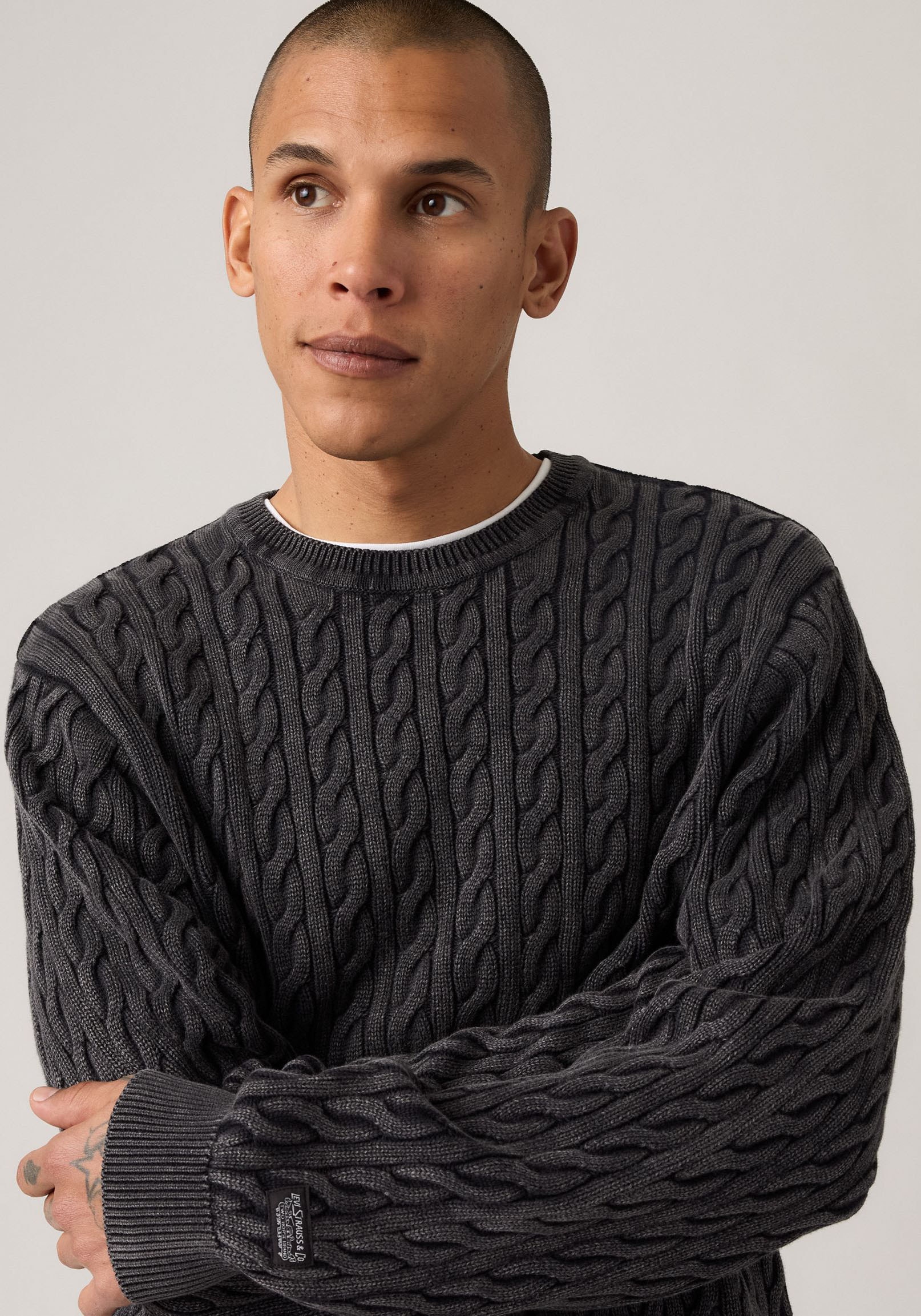 Levi's® Rundhalspullover »LV PRESIDIO« mit Zopfmuster