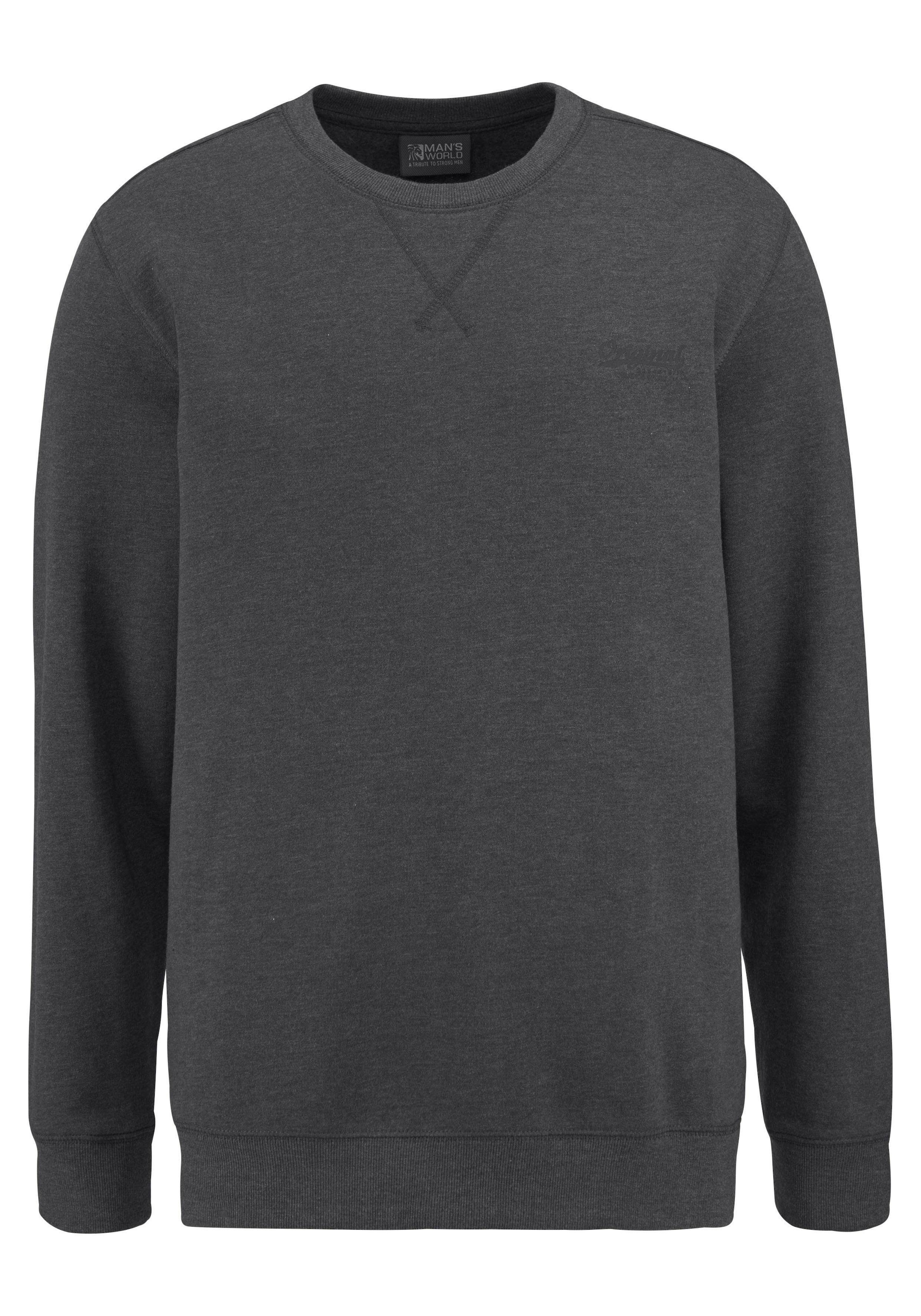 Man's World Sweatshirt, Langarm, Basic-Stil, unifarben, Rundhalsausschnitt