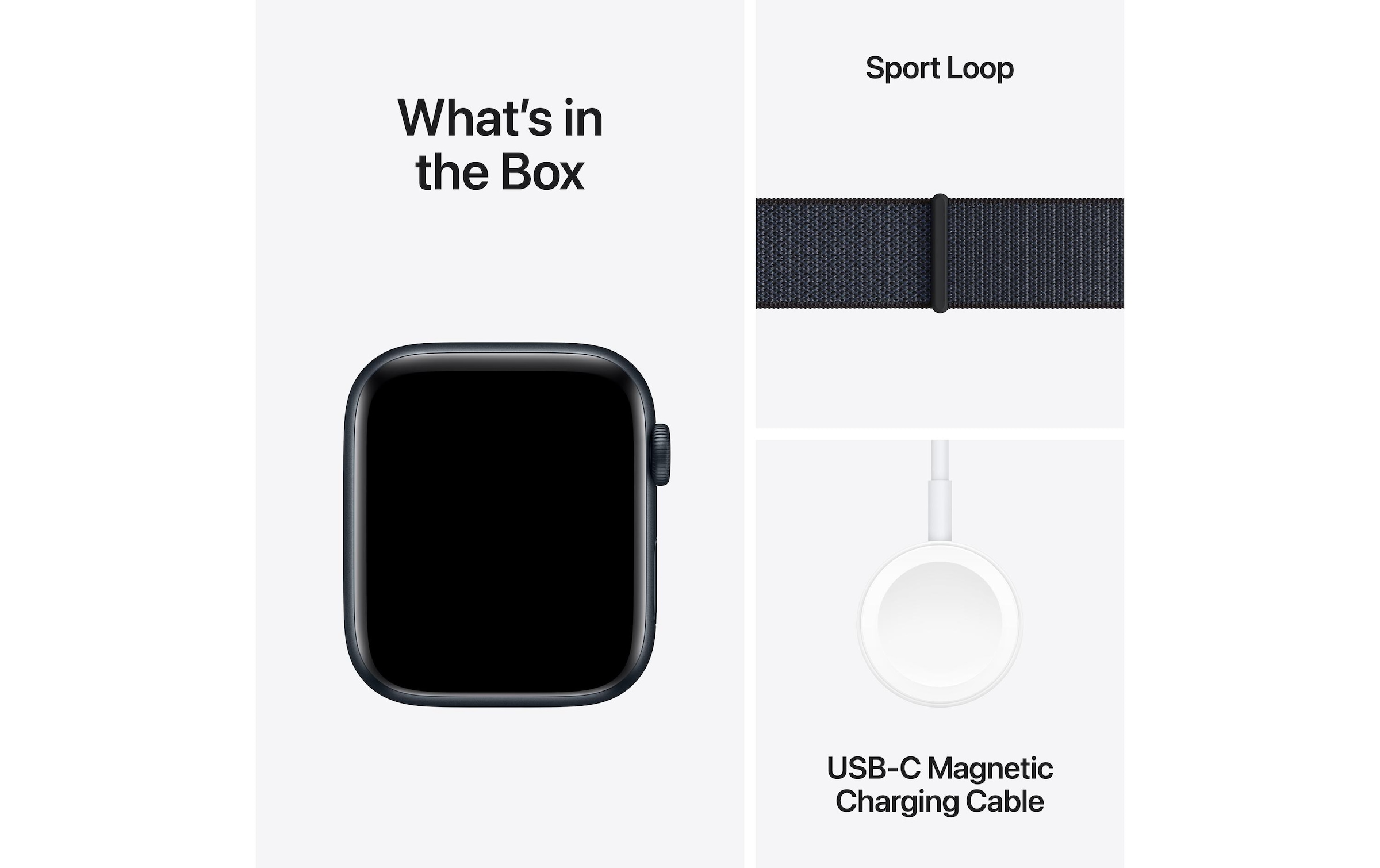 Apple Watch SE (2024), 44 mm, GPS + Cellular, Sport Loop, Mitternacht