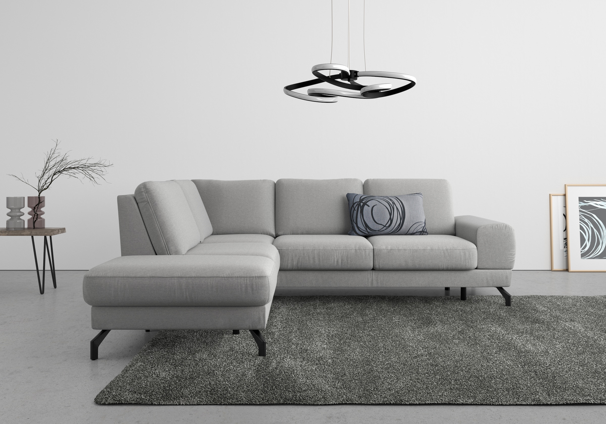 sit&more Canapé d'angle »Cinturo L-Form« inklusive Sitztiefenverstellung und Federkern, Sitzhöhe 45 cm