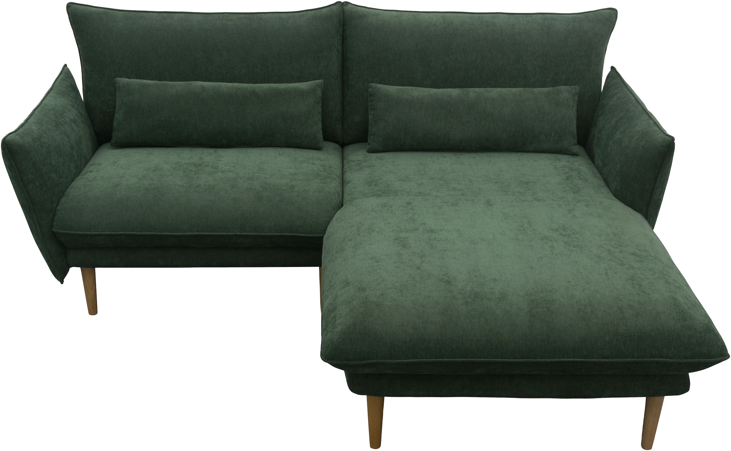 DOMO collection Ecksofa »Leuven kompakte Stellmasse, Breite 200 cm, schmale Armlehnen, L-Form« angenehm feste Polsterung, bodenfrei, 19 cm hohe Holzfüsse