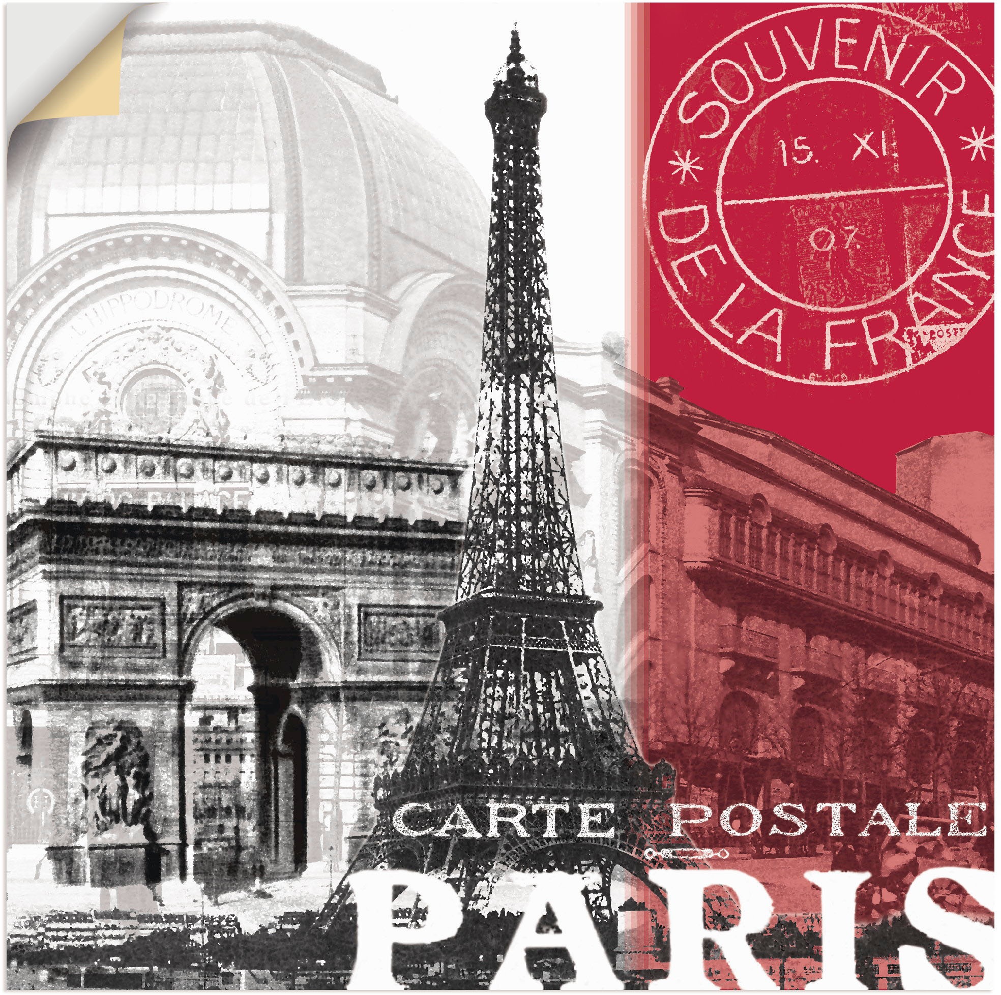 Image of Artland Wandbild »Paris«, Gebäude, (1 St.), in vielen Grössen & Produktarten - Alubild / Outdoorbild für den Aussenbereich, Leinwandbild, Poster, Wandaufkleber / Wandtattoo auch für Badezimmer geeignet bei Ackermann Versand Schweiz