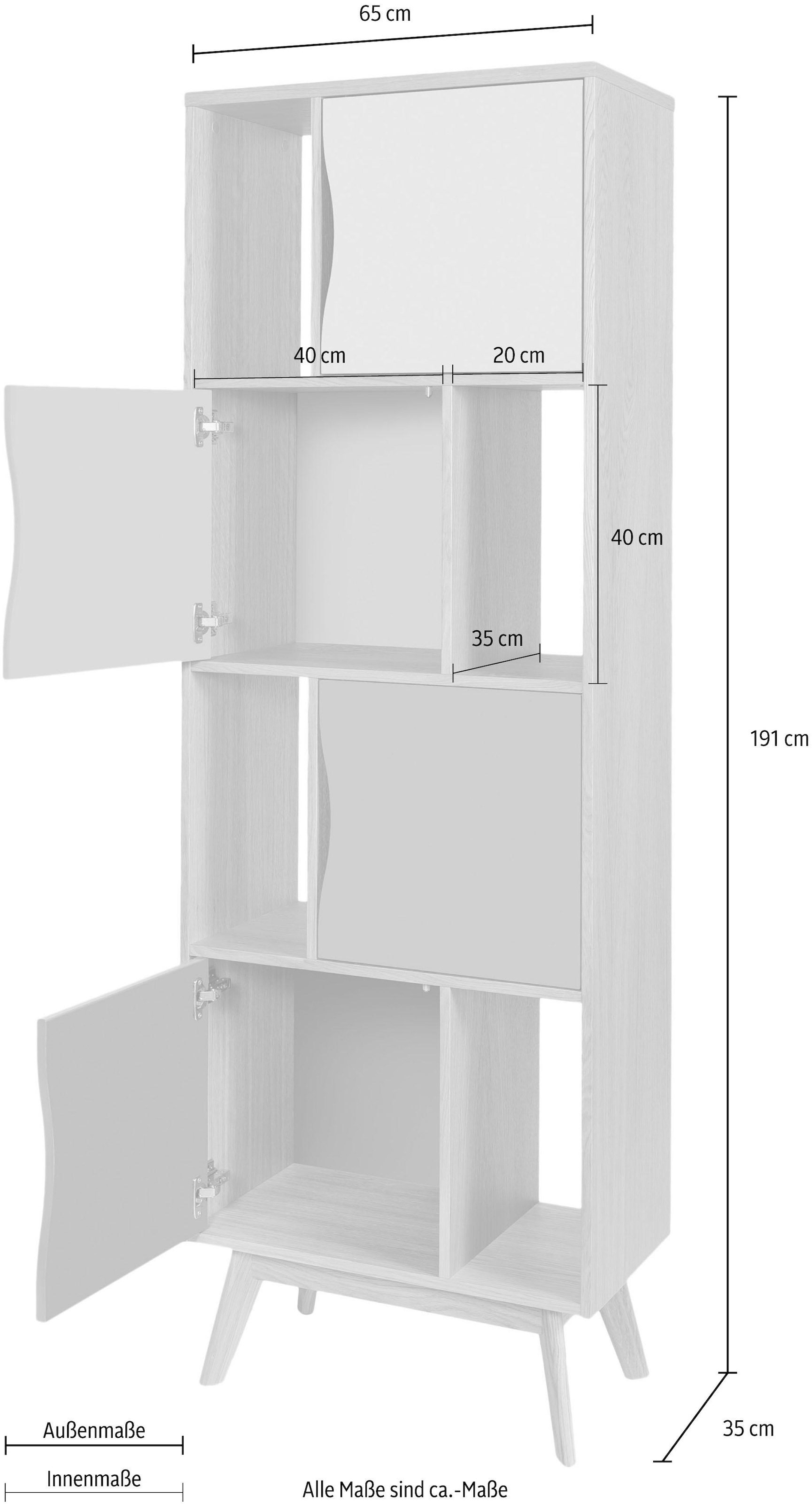 Woodman Bücherregal »Avon«, Höhe 191 cm, Holzfurnier aus Eiche, schlichtes  skandinavisches Design versandkostenfrei auf