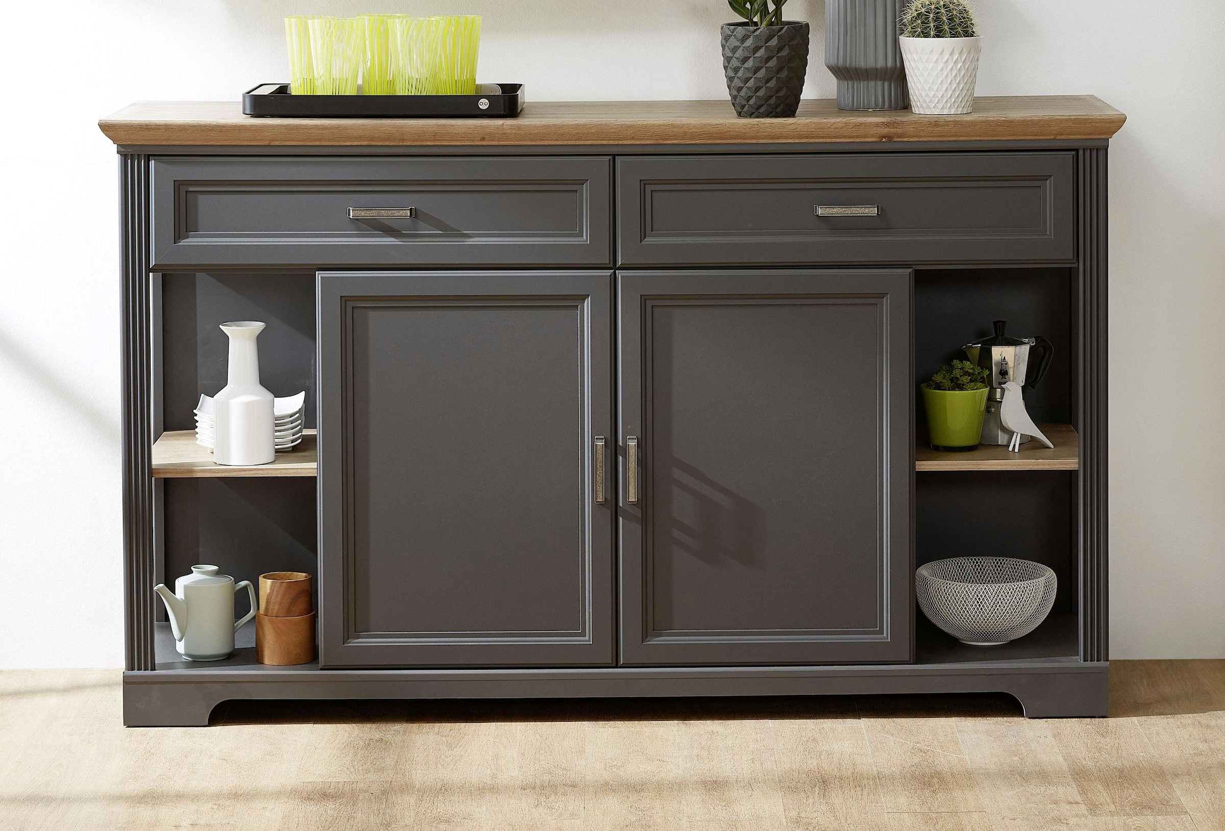 Image of Innostyle Sideboard "Jasmin" Breite 171 cm, 2 Holztüren, 2 Schubkästen, 4 offene Fächere