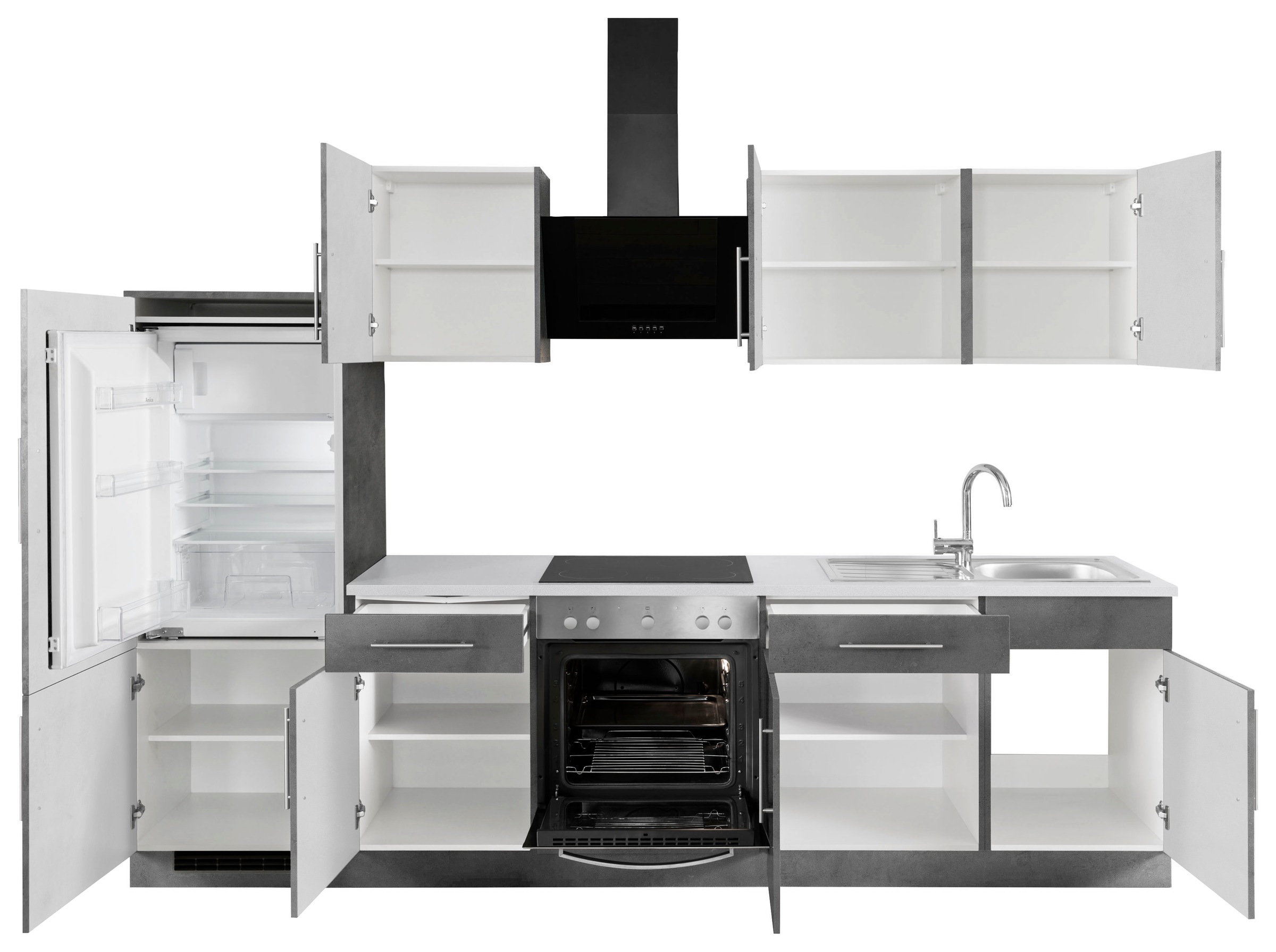 wiho Küchen Küchenzeile »Cali« ohne E-Geräte, Breite 280 cm