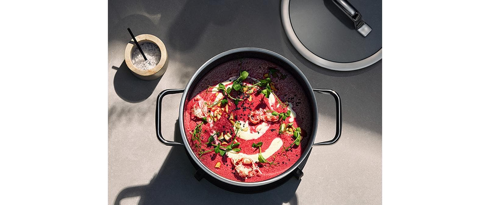 WMF Set de casseroles »Fusiontec Essential Pro« Ensemble, 7 tlg. Acier inoxydable | Verre