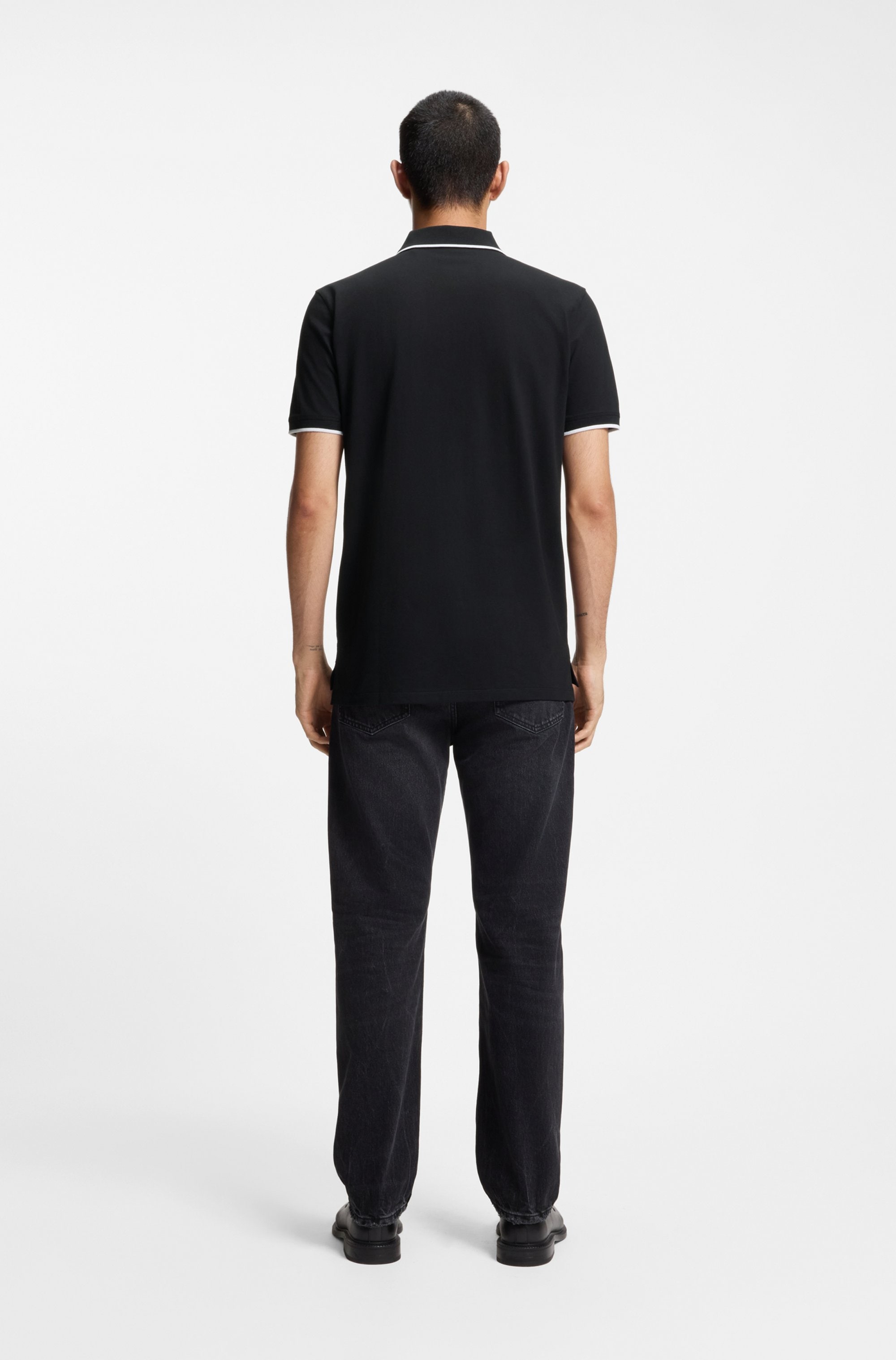 HUGO Polo »Dinoso« col avec bande contrastée, slim fit, impression logo