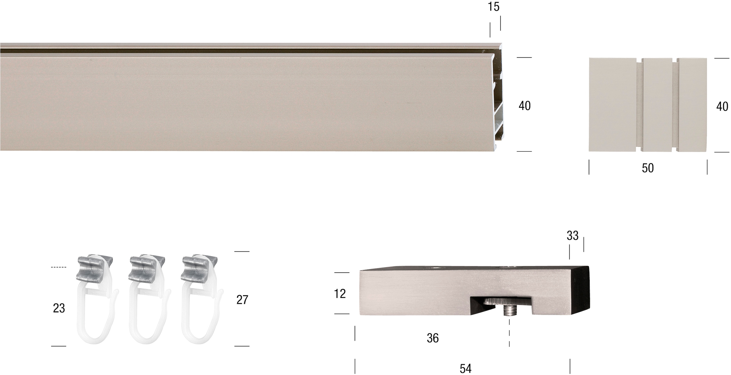 GARESA Gardinenstange »FLAT«, 1 läufig-läufig, Wunschmasslänge, Rechteckprofil, Deckenmontage, perfekter Lauf, modern, verlängerbar