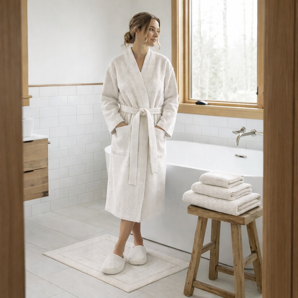 Egeria Bademantel »LIVA« 1 Stk. Kimono, Waffelpiqué