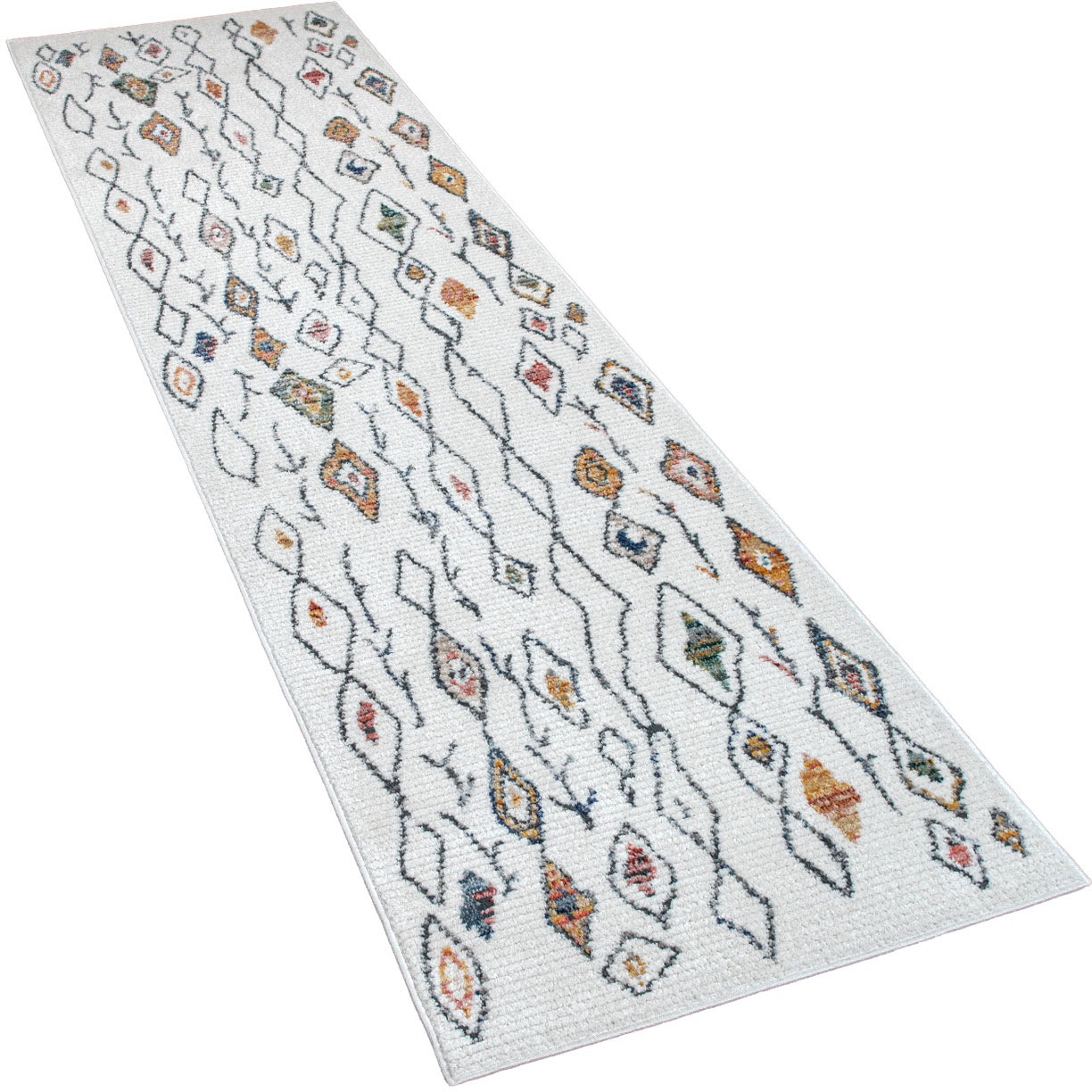 Image of Paco Home Läufer »Kayacik 574«, rechteckig, 8 mm Höhe, Teppich-Läufer, Kurzflor, Rauten Muster, ideal im Flur & Schlafzimmer bei Ackermann Versand Schweiz