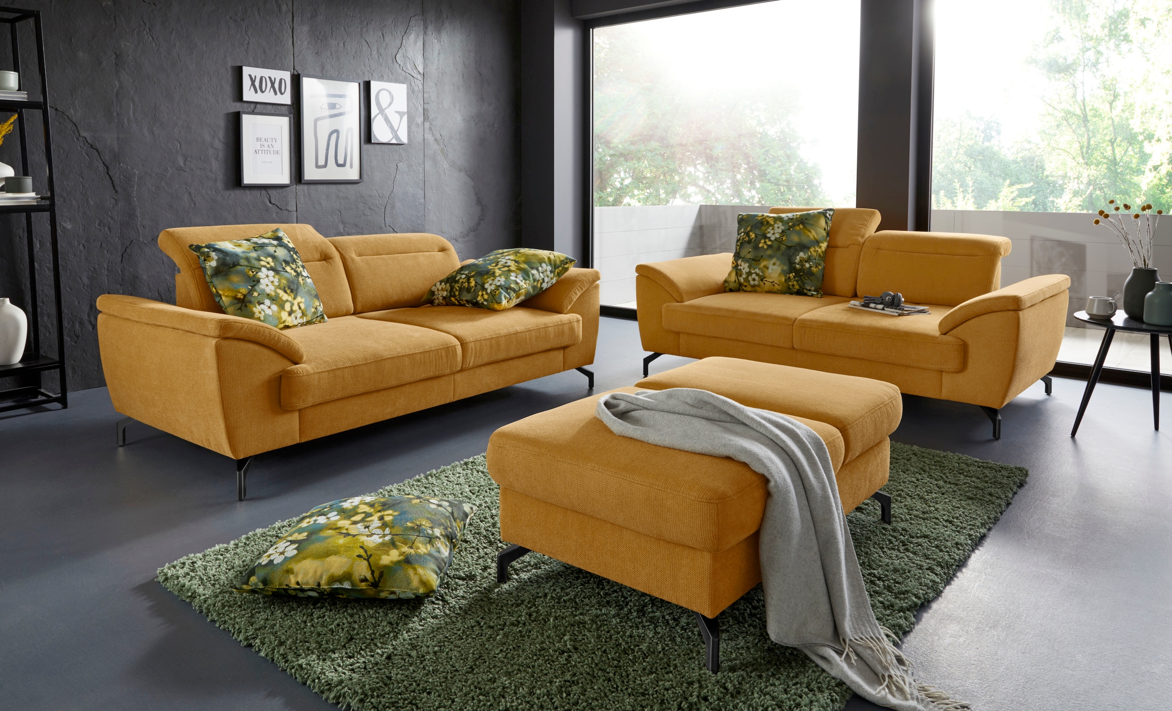 sit&more Hocker »Percy«, Fusshöhe 15cm, mit Klappfunktion, wahlweise in 2 Fussfarben