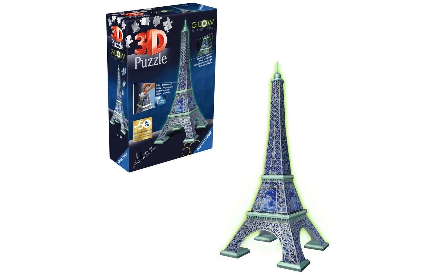 Ravensburger 3D-Puzzle »Eiffelturm - 50 Jahre blaues Dreieck«, (216 tlg.)