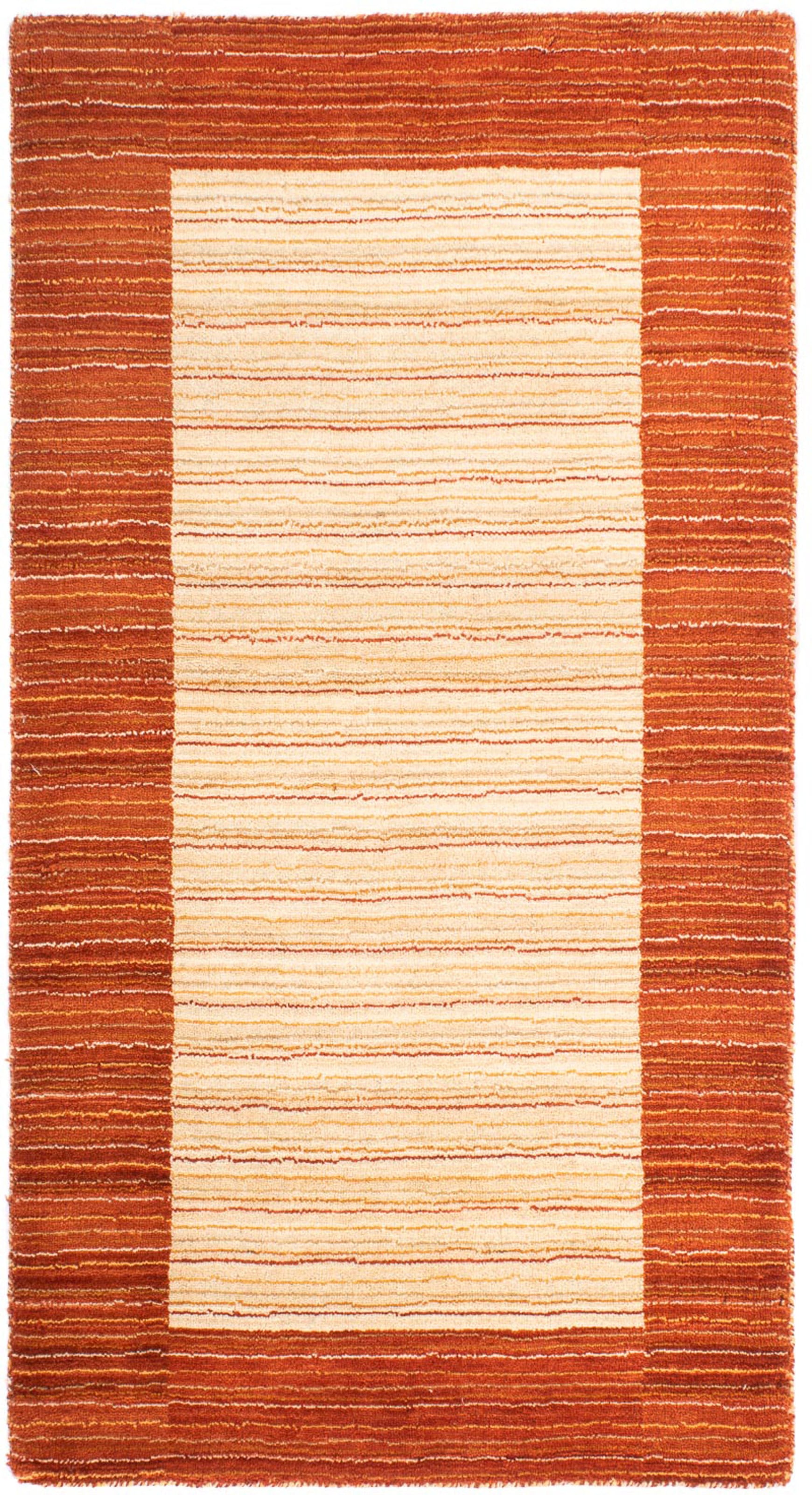 morgenland Wollteppich »Gabbeh - Loribaft Softy - 132 x 72 cm - beige«, rechteckig, Wohnzimmer, Einzelstück