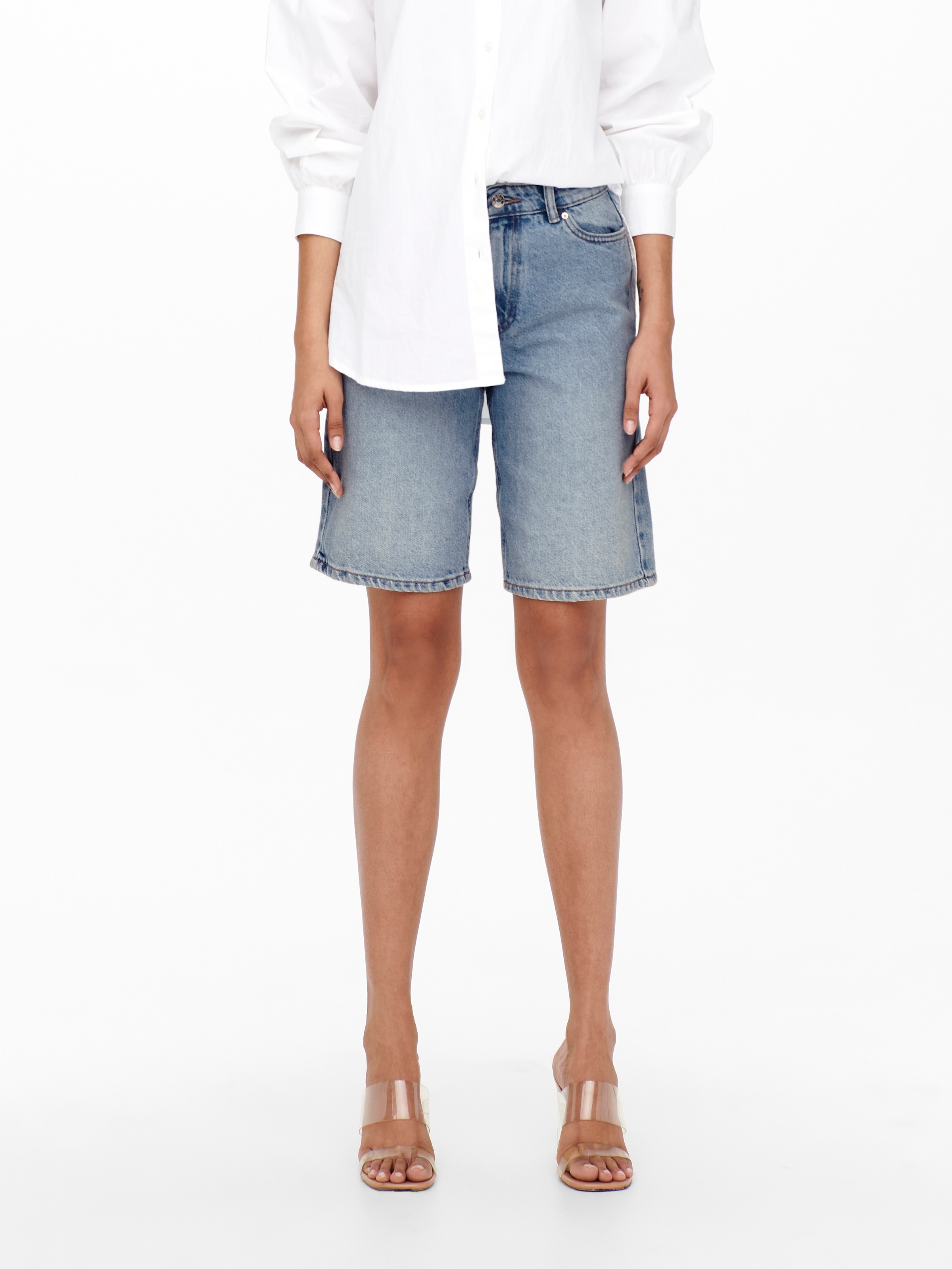 Image of ONLY Jeansshorts "ONLSONNY HW WIDE DNM SHORTS NOOS" Baumwolle, regular fit, High Waist