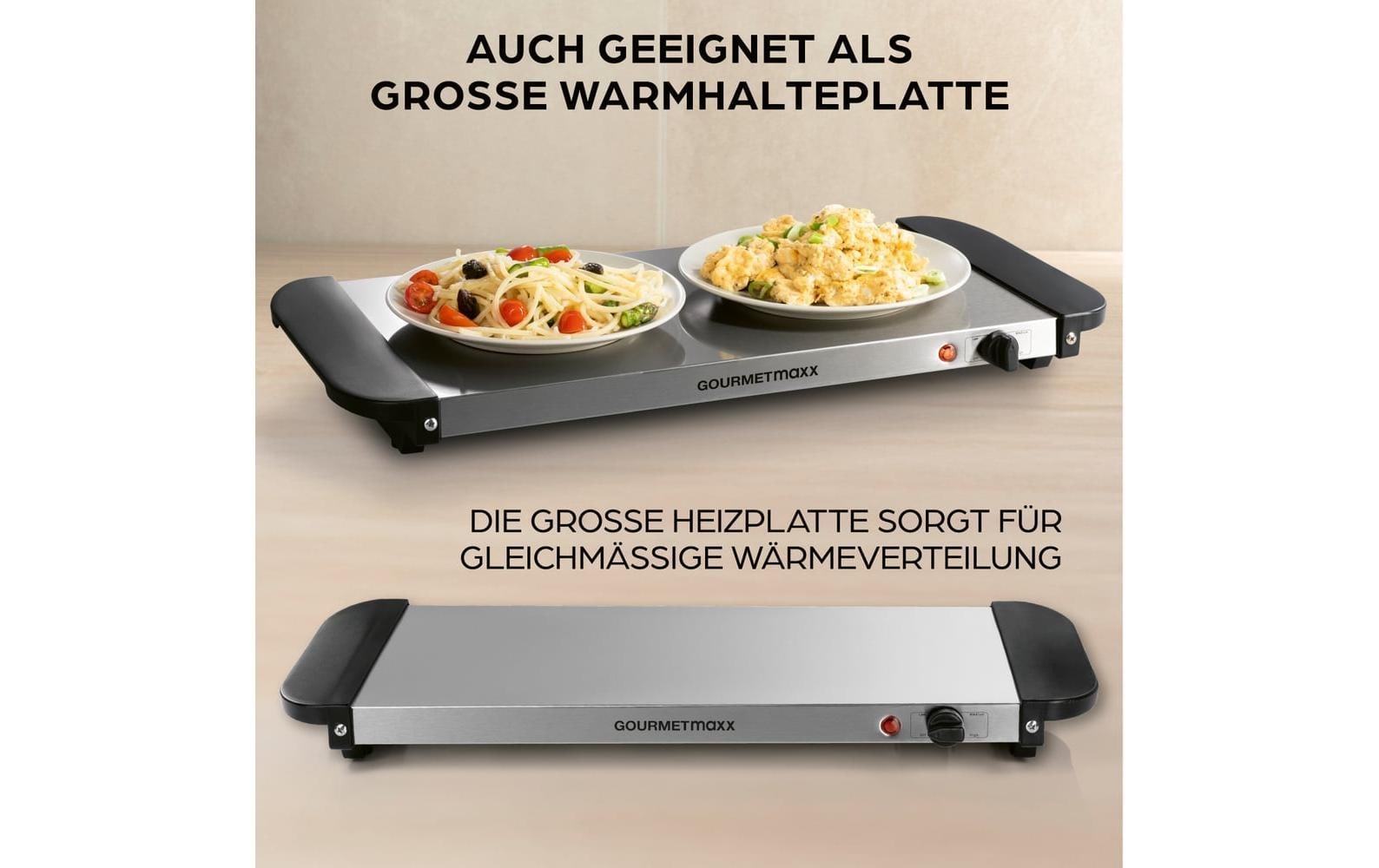 GOURMETmaxx Plaque chauffante »200 W« Chauffe-plat buffet en acier inoxydable