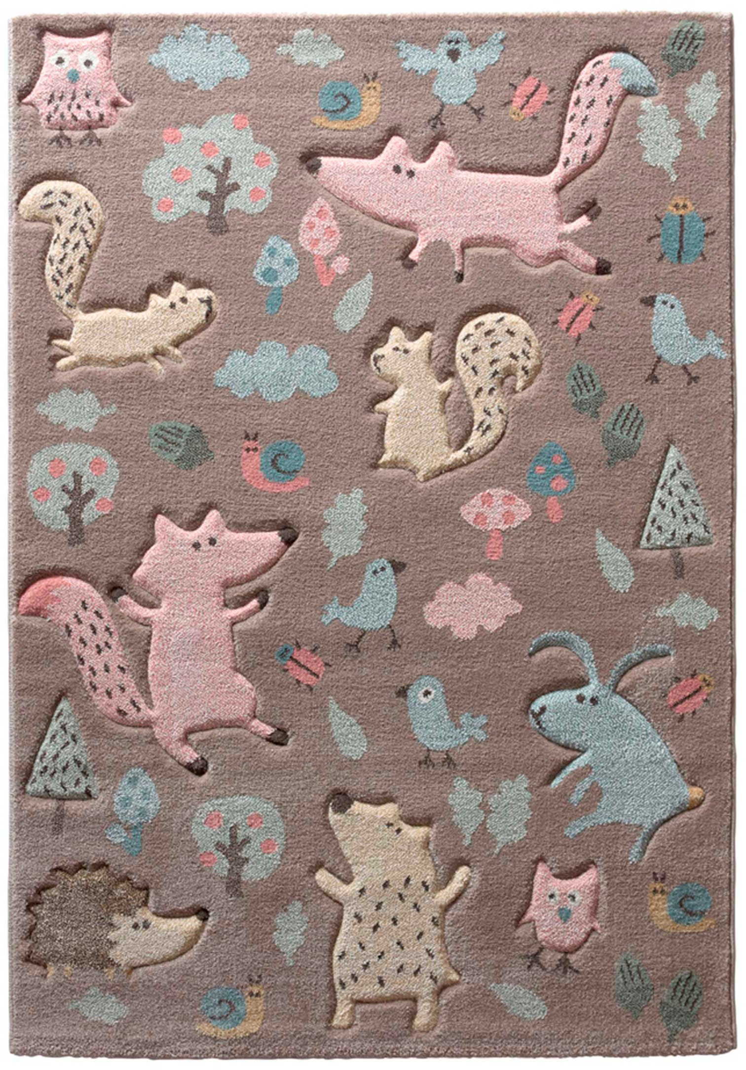 Sigikid Kinderteppich »Forest«, rechteckig, 13 mm Höhe, Wald Tiere Design, Kurzflor